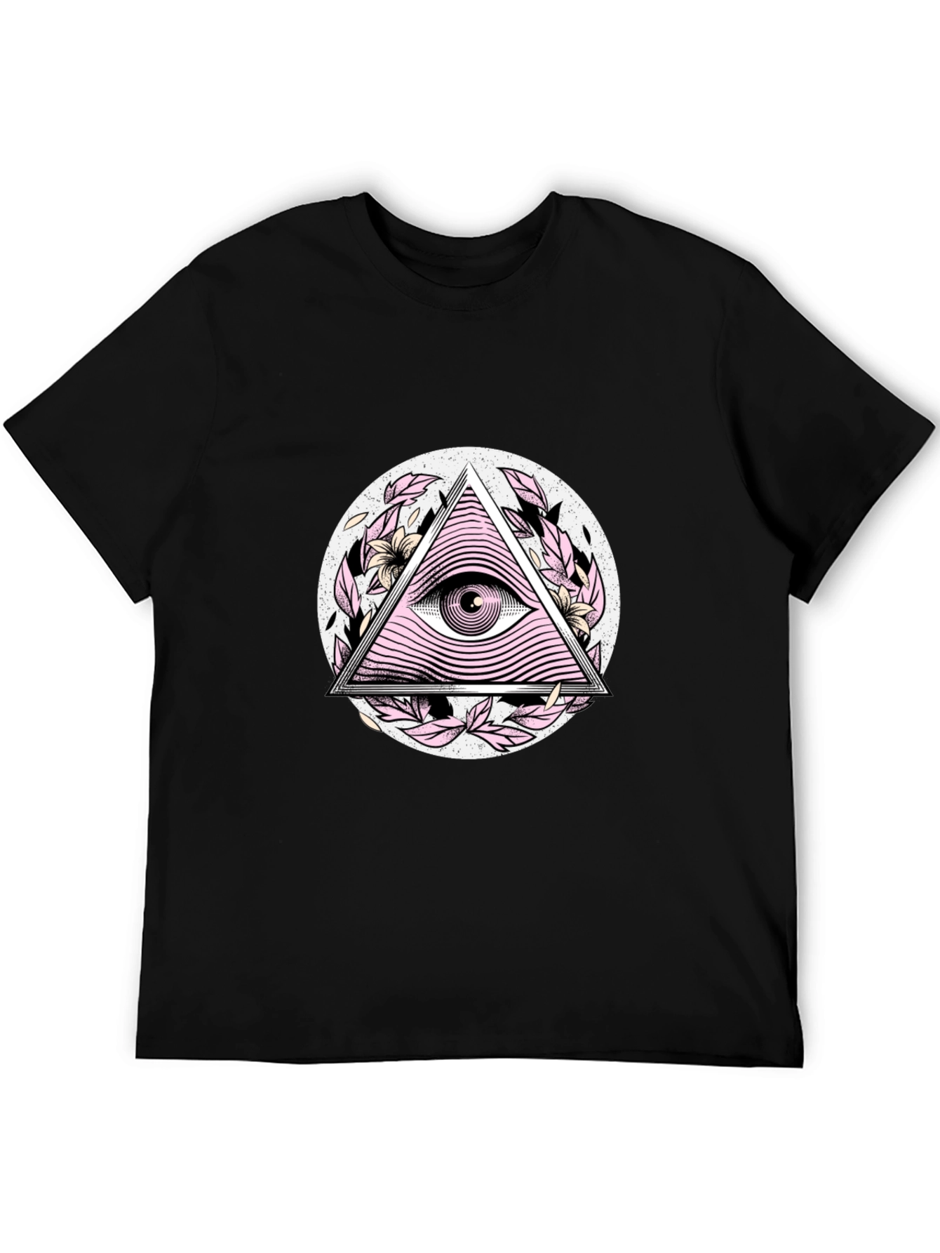 Black All Seeing Eye Graphic Black T-Shirt view 5