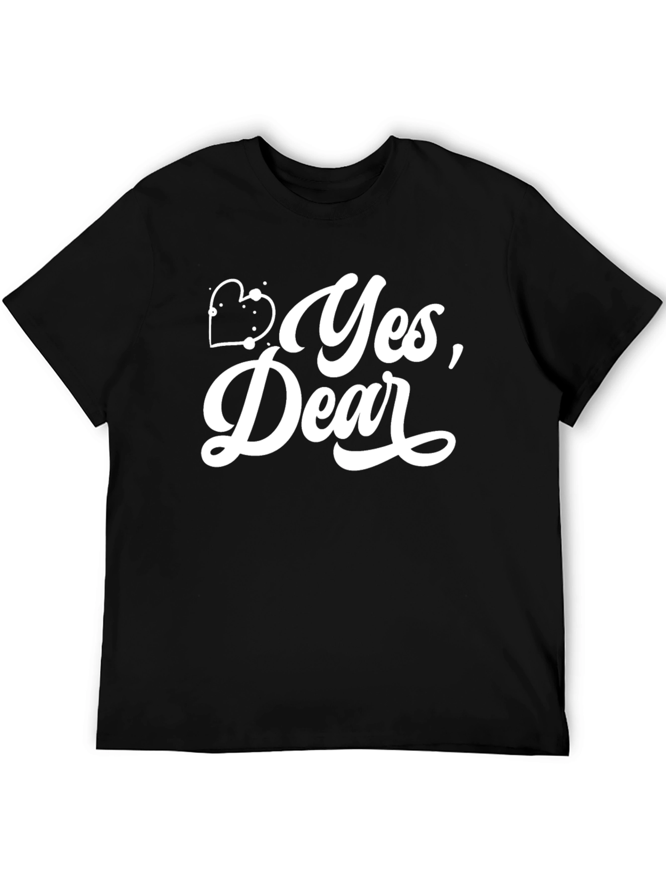 Black Yes, Dear T-Shirt - Fun Couple's Tee view 5