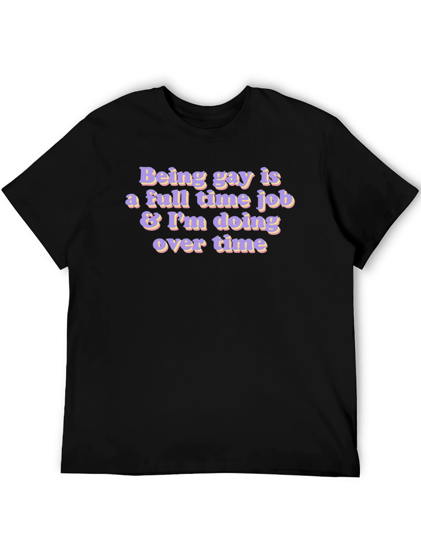 Black Gay Overtime Black T-Shirt view 5
