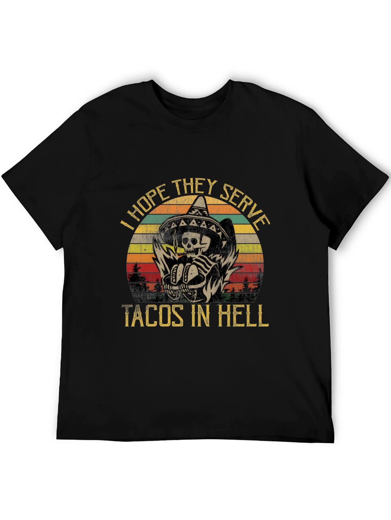 Black I Hope They Serve Tacos in Hell Graphic Tee view 5