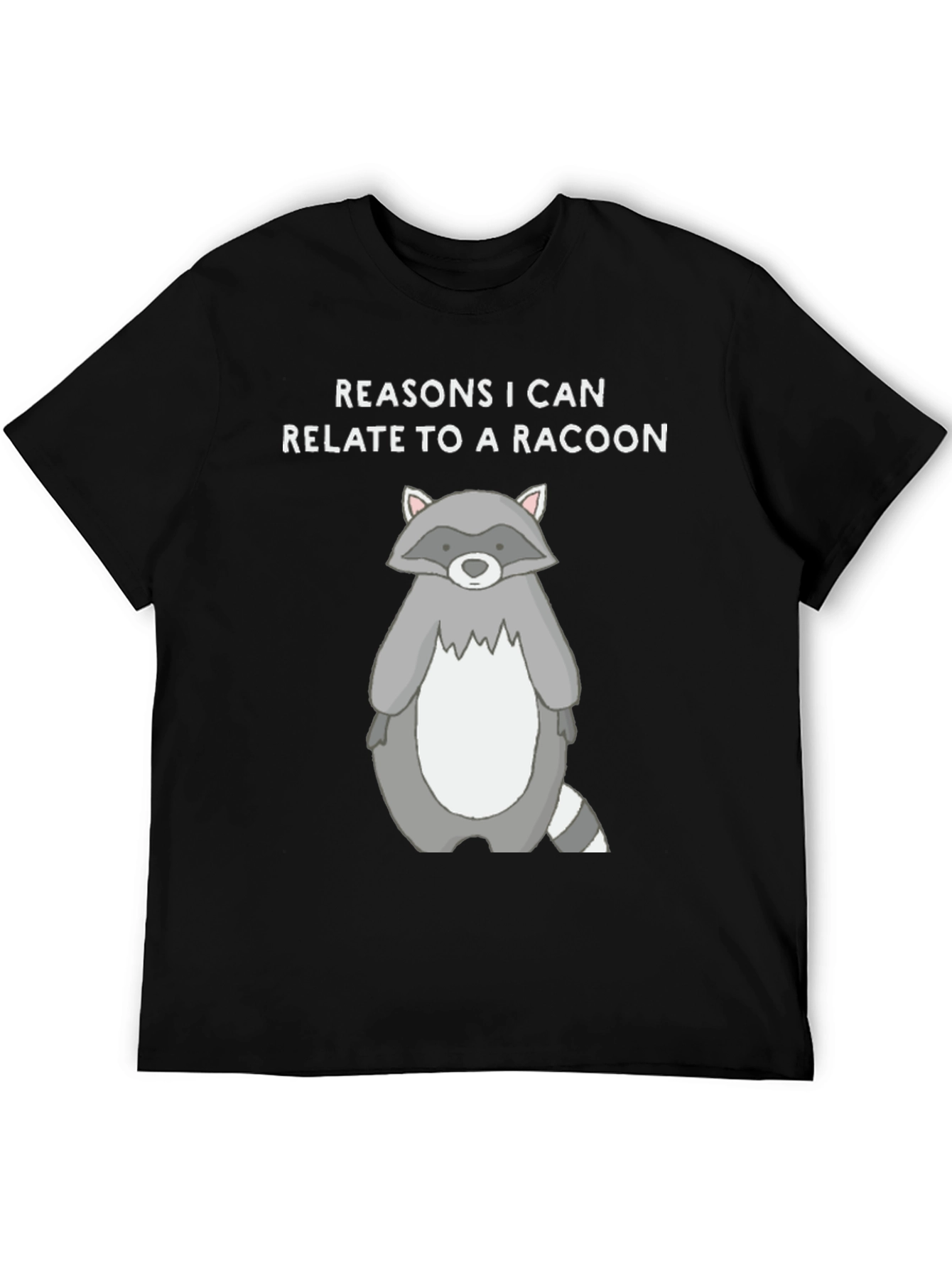 Black Relate to a Racoon Black T-Shirt view 5