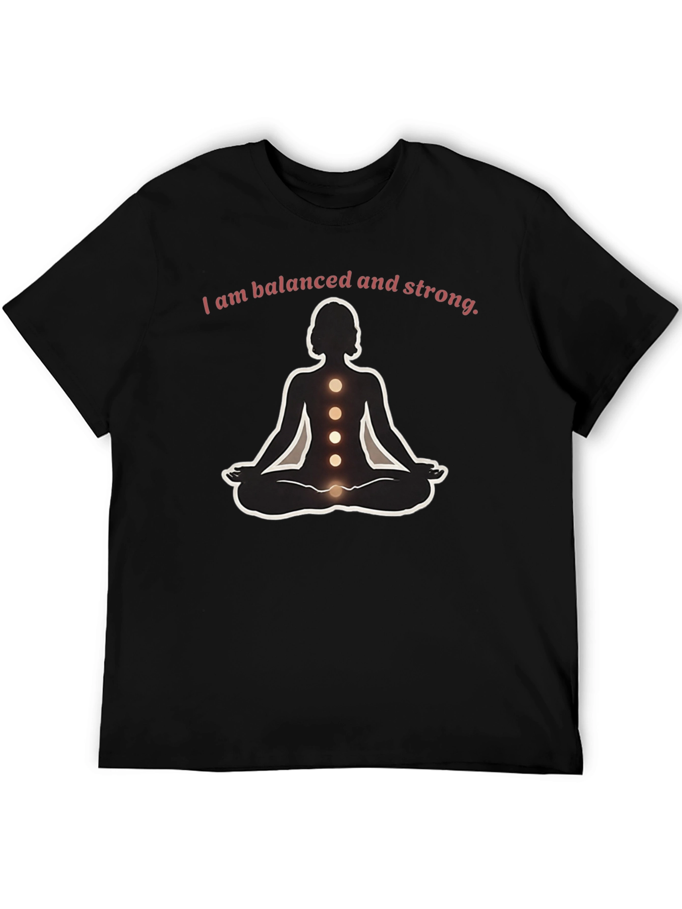 Black Balanced & Strong Yoga Chakra Meditation T-Shirt view 5