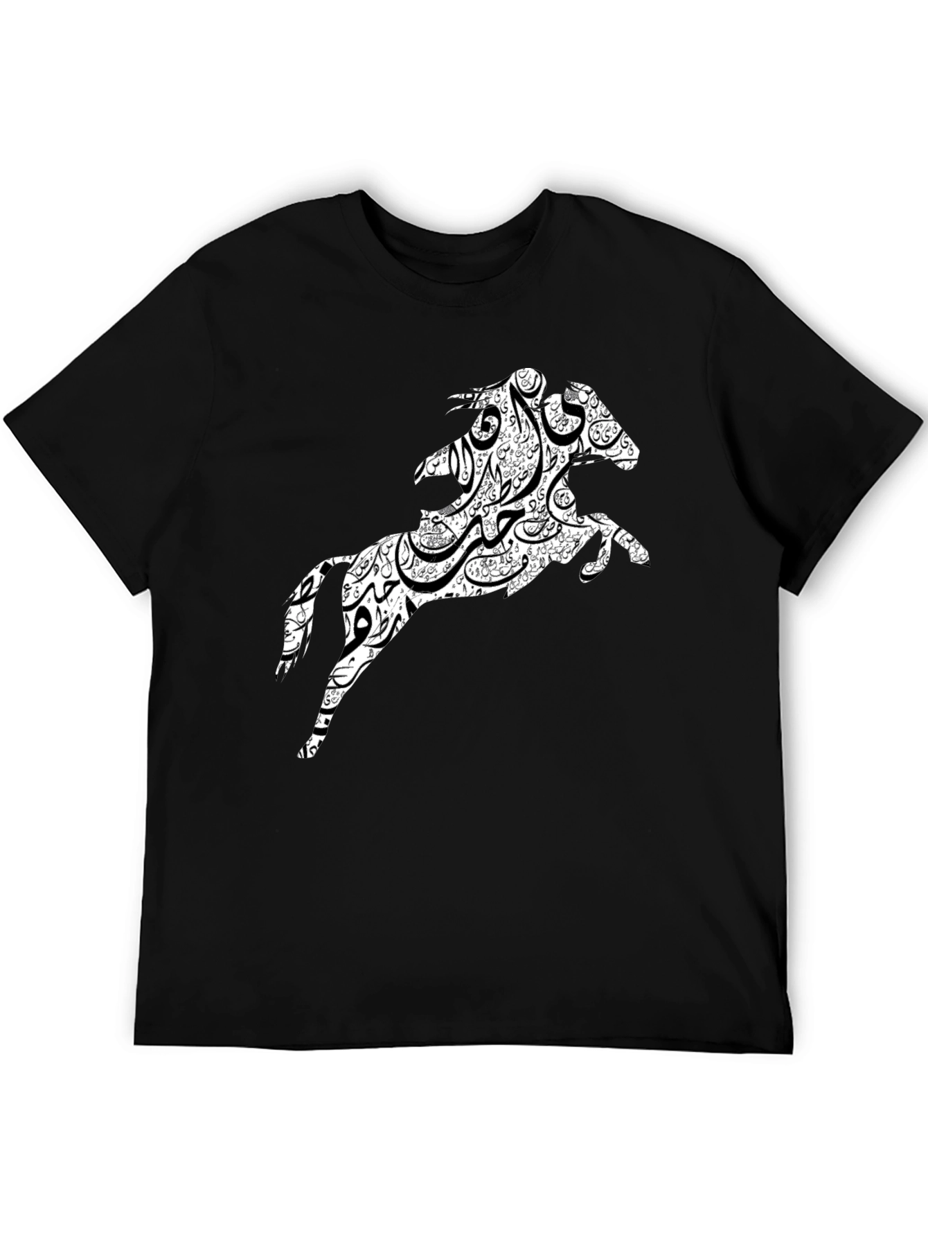 Black Black Tee with Horse Graphic view 5