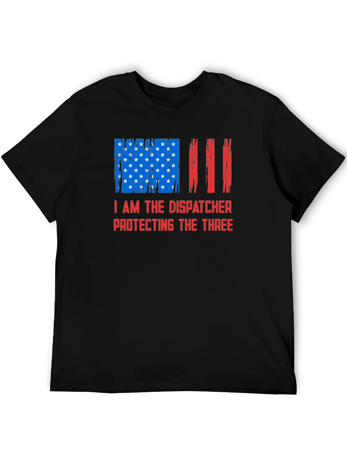Black Dispatcher Protecting The Three Graphic T-Shirt view 5