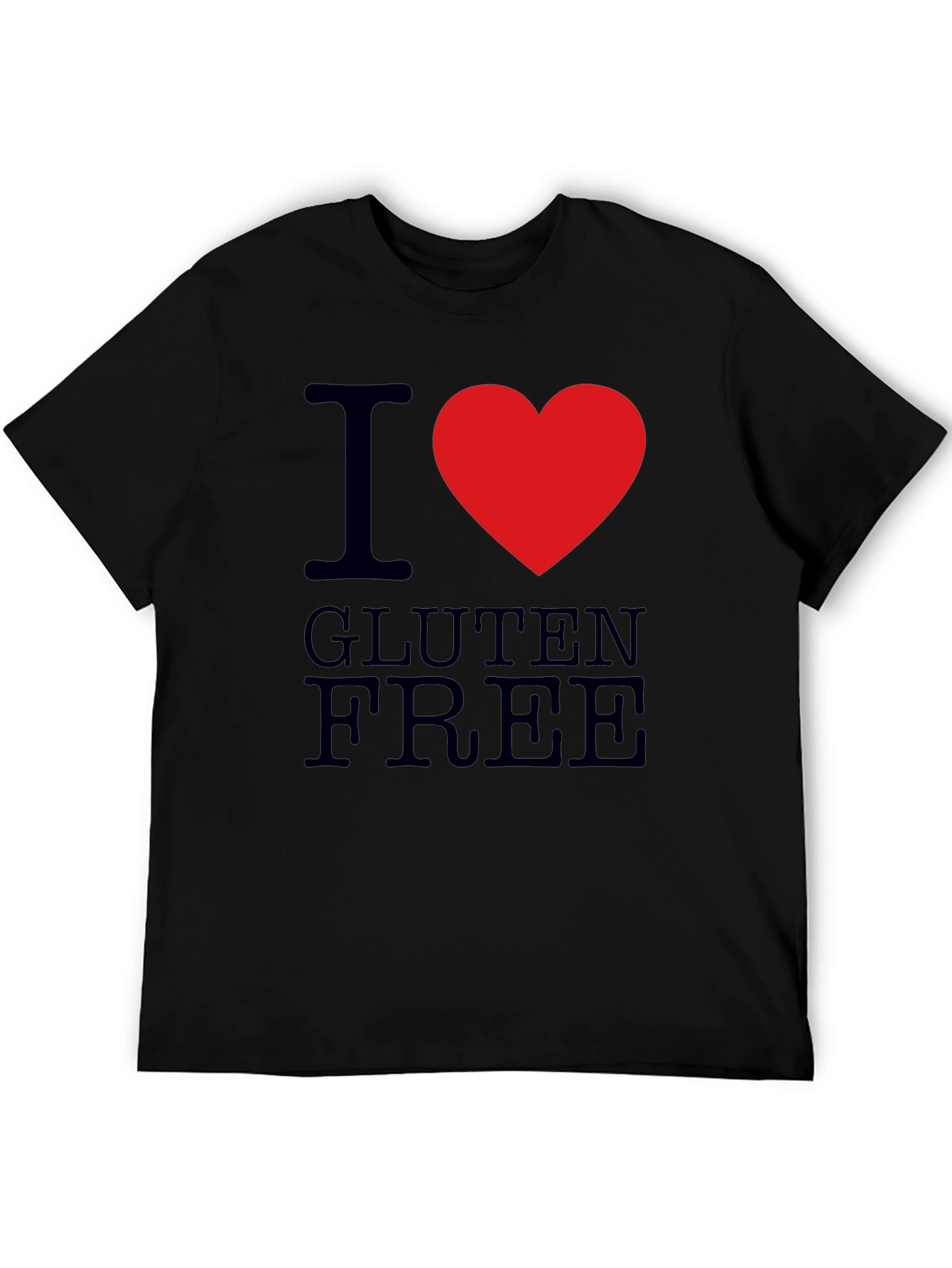 Black I Heart Gluten Free T-Shirt - Mens Black Tee view 5