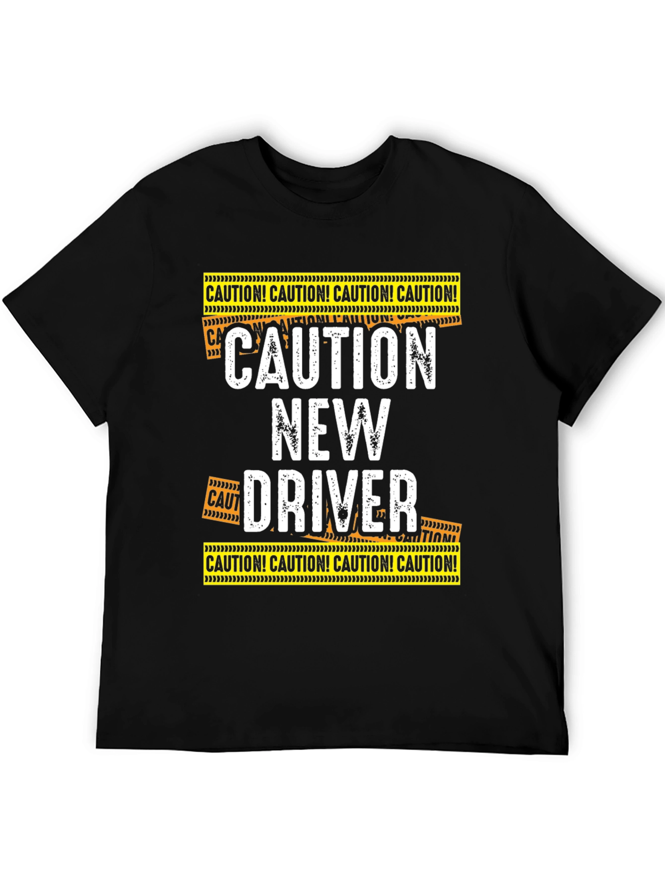 Black Caution New Driver T-Shirt Funny Gift Idea view 5