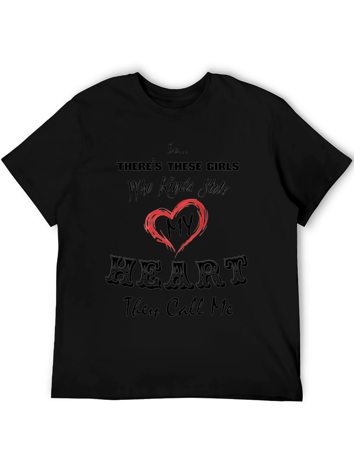 Black Stole My Heart Graphic Tee - Black view 5