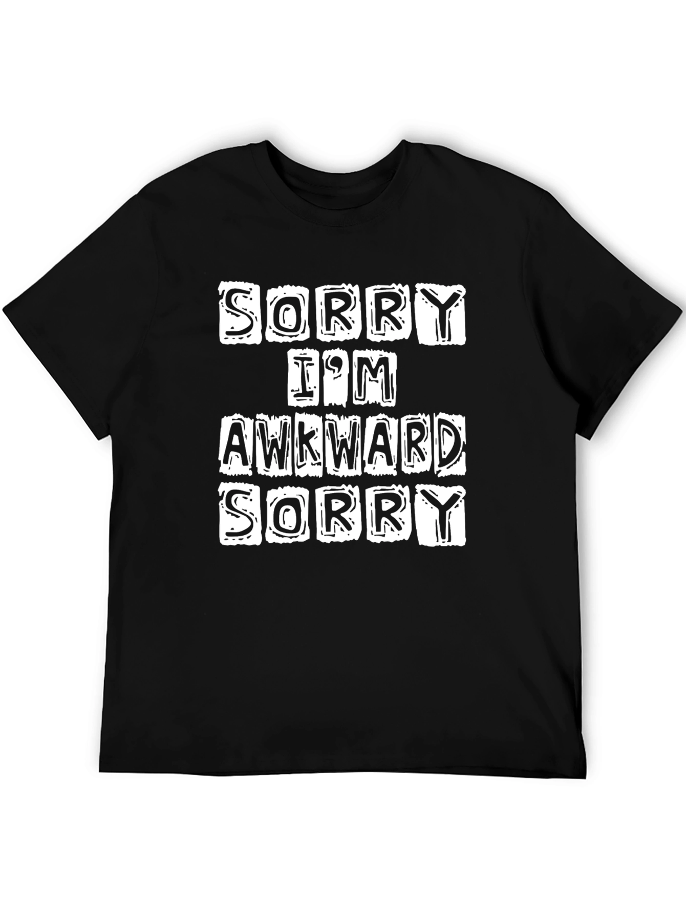 Black Awkward Sorry Graphic Tee - Comfortable Cotton Blend view 5