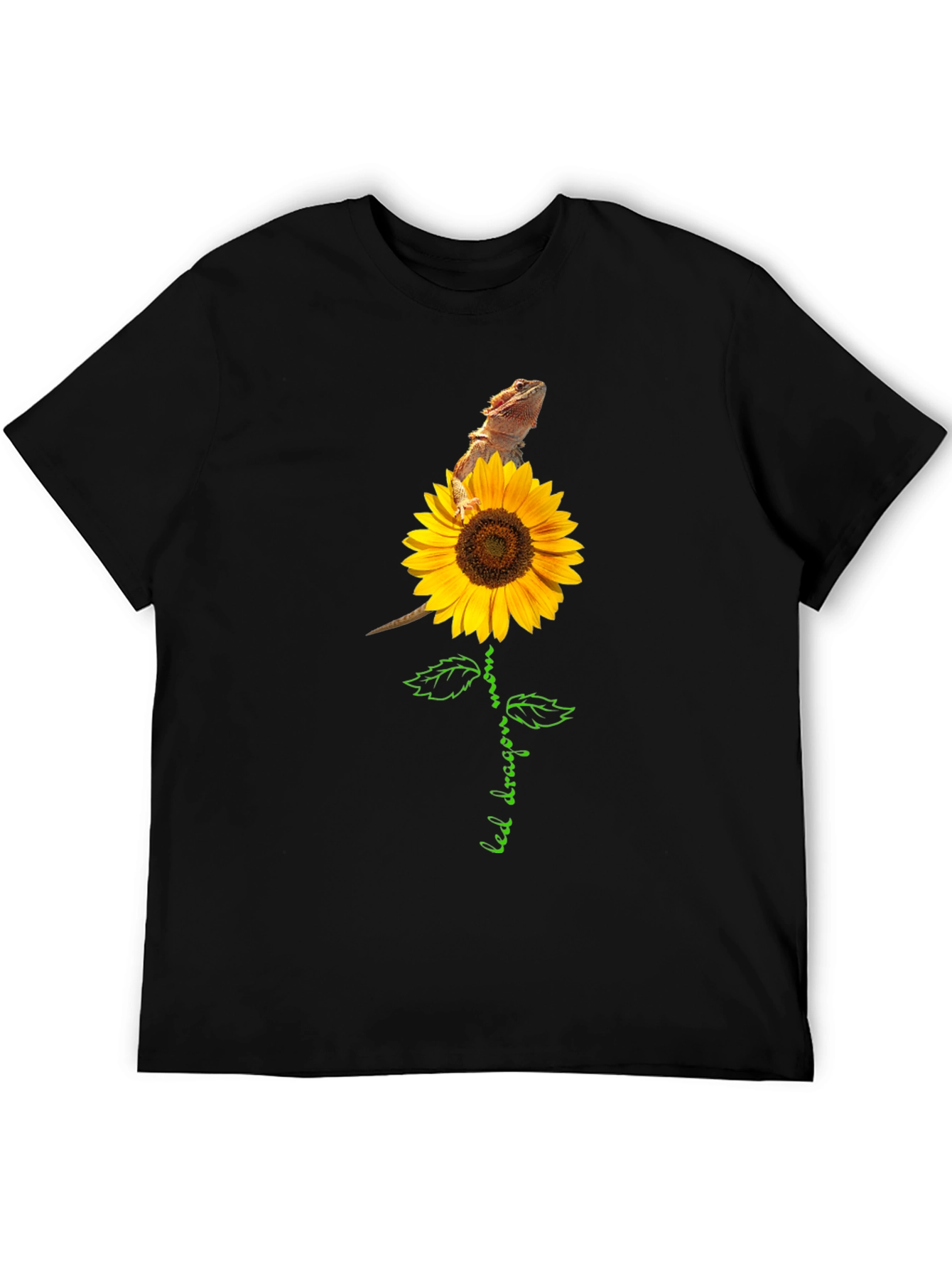 Black Bearded Dragon Sunflower Graphic Tee view 5