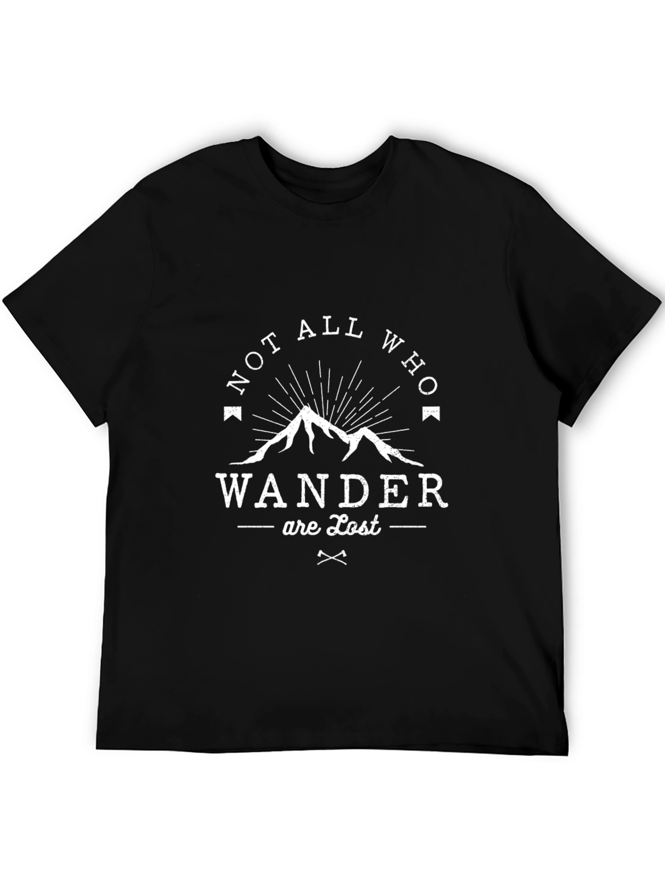 Black Not All Who Wander Are Lost Graphic T-Shirt view 5