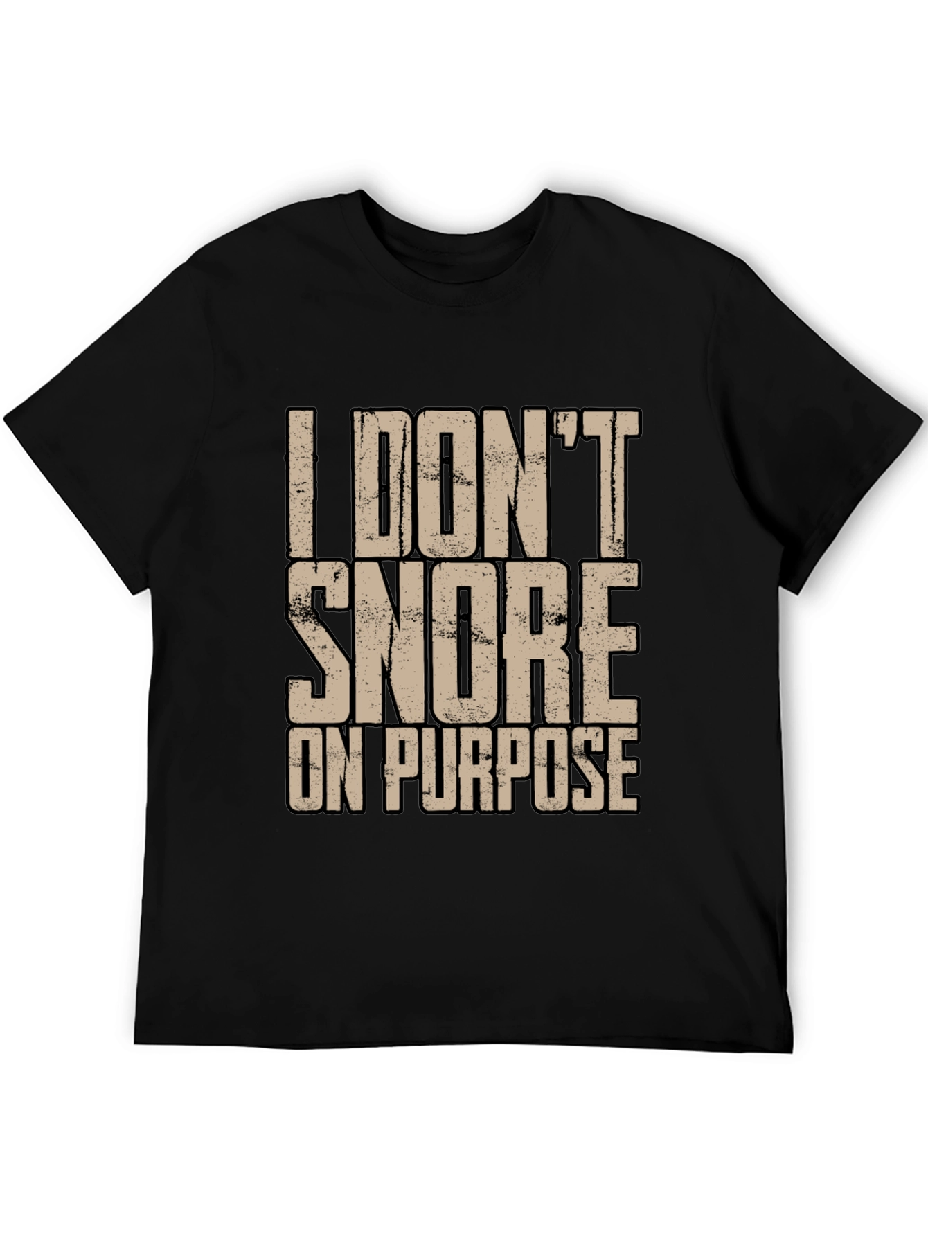 Black I Don't Snore On Purpose Graphic T-Shirt view 5