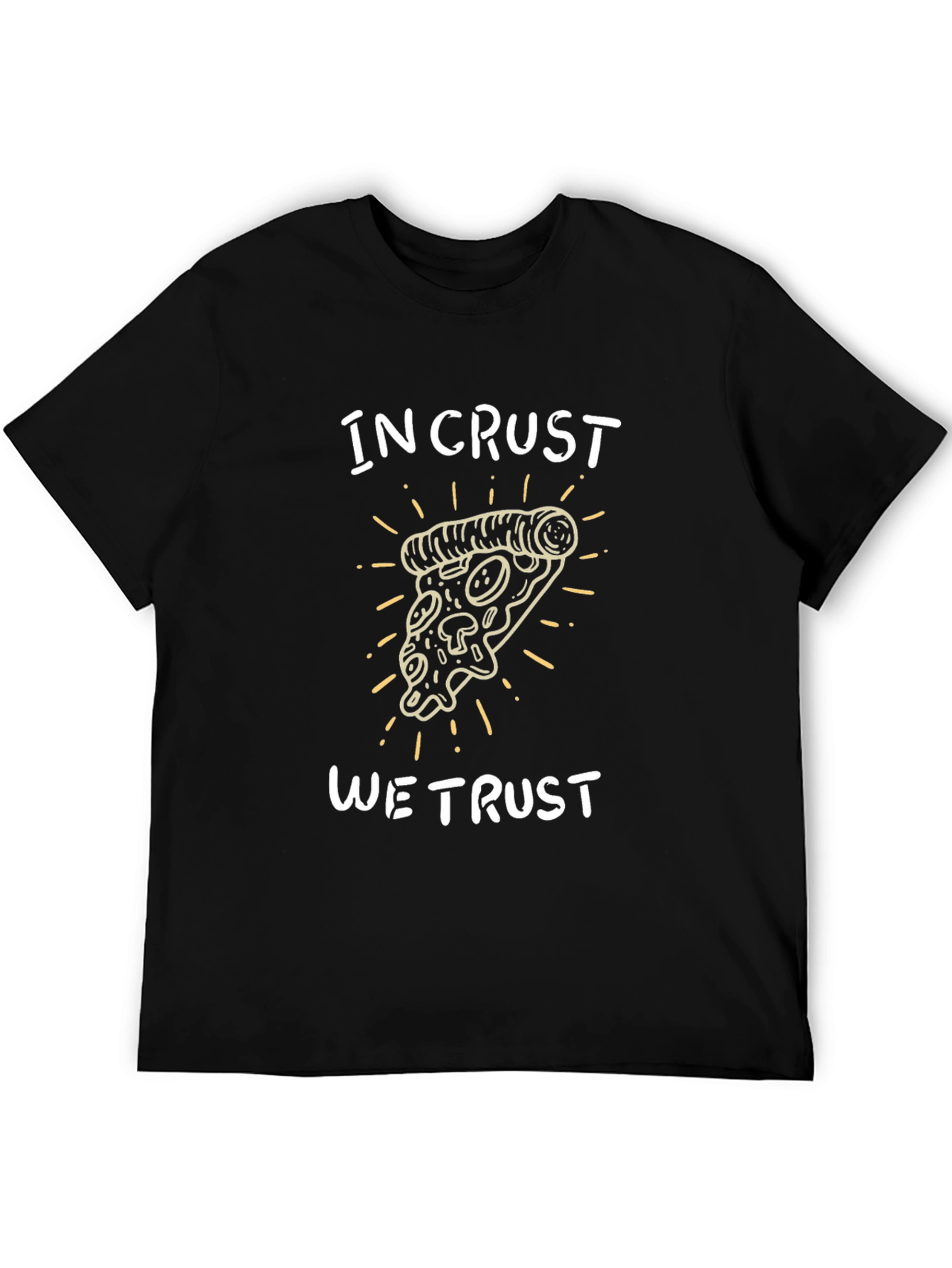 Black In Crust We Trust Graphic Tee - Funny Pizza Shirt view 5