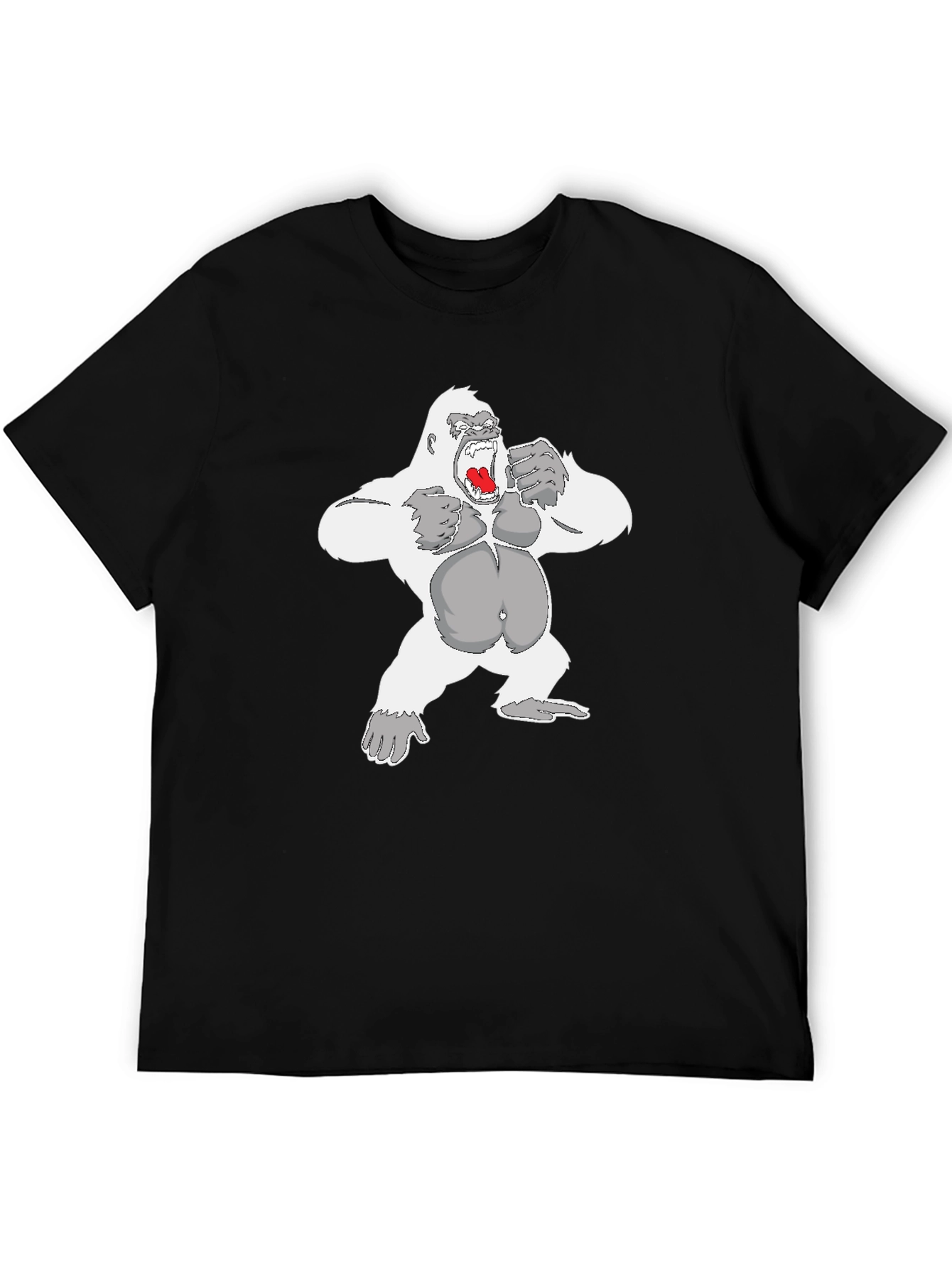 Black Gorilla Graphic Tee - Black Cotton Casual Wear view 5