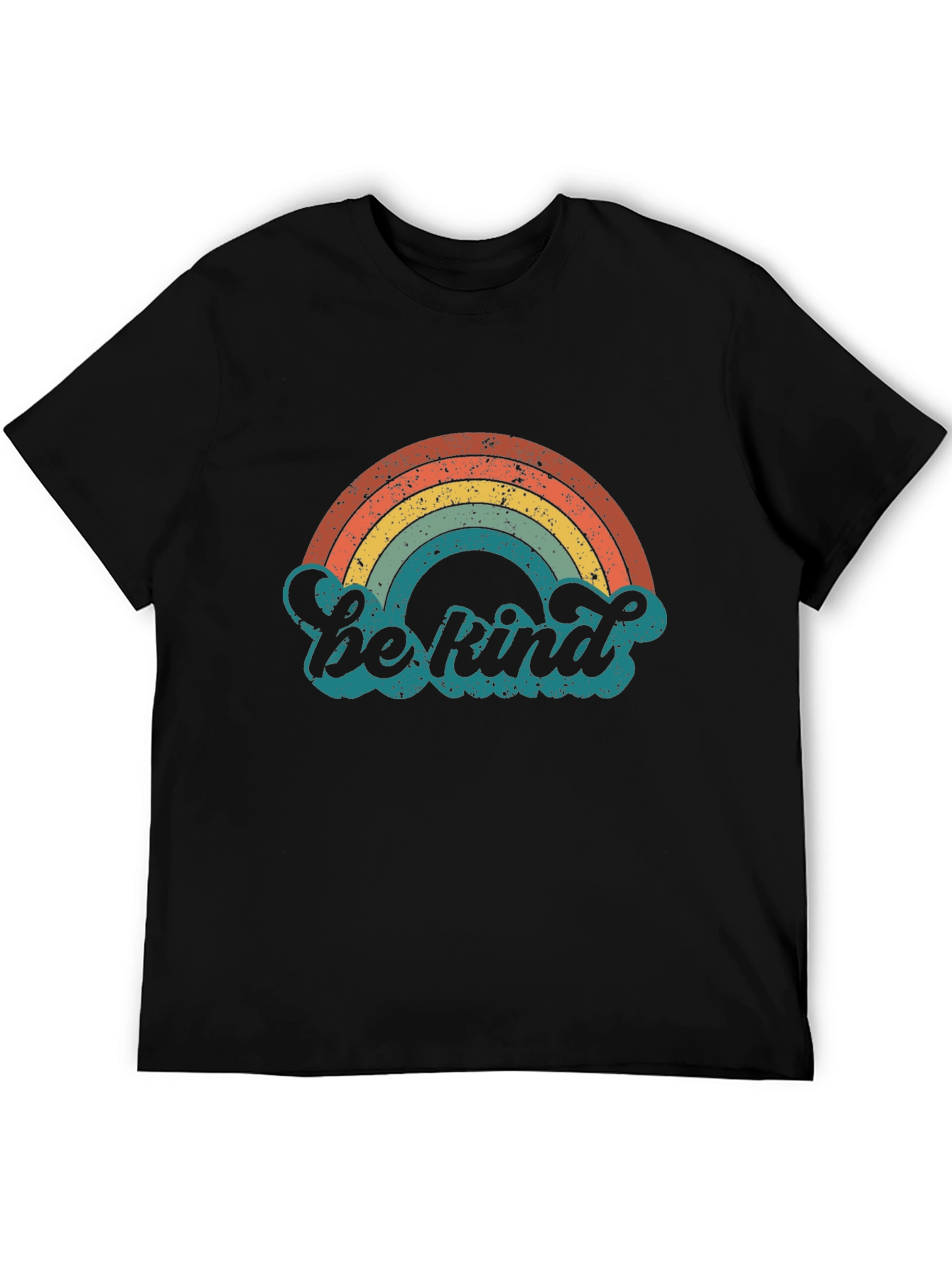 Black Retro Rainbow 'Be Kind' Graphic Tee view 5