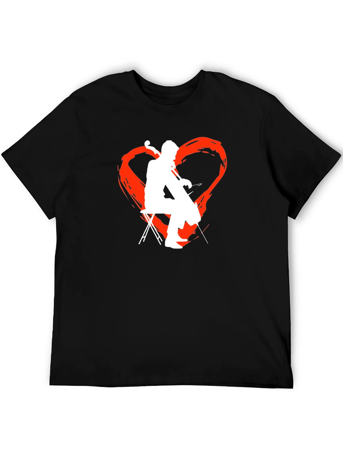 Black Cello Heart T-Shirt - Music Lover Tee view 5