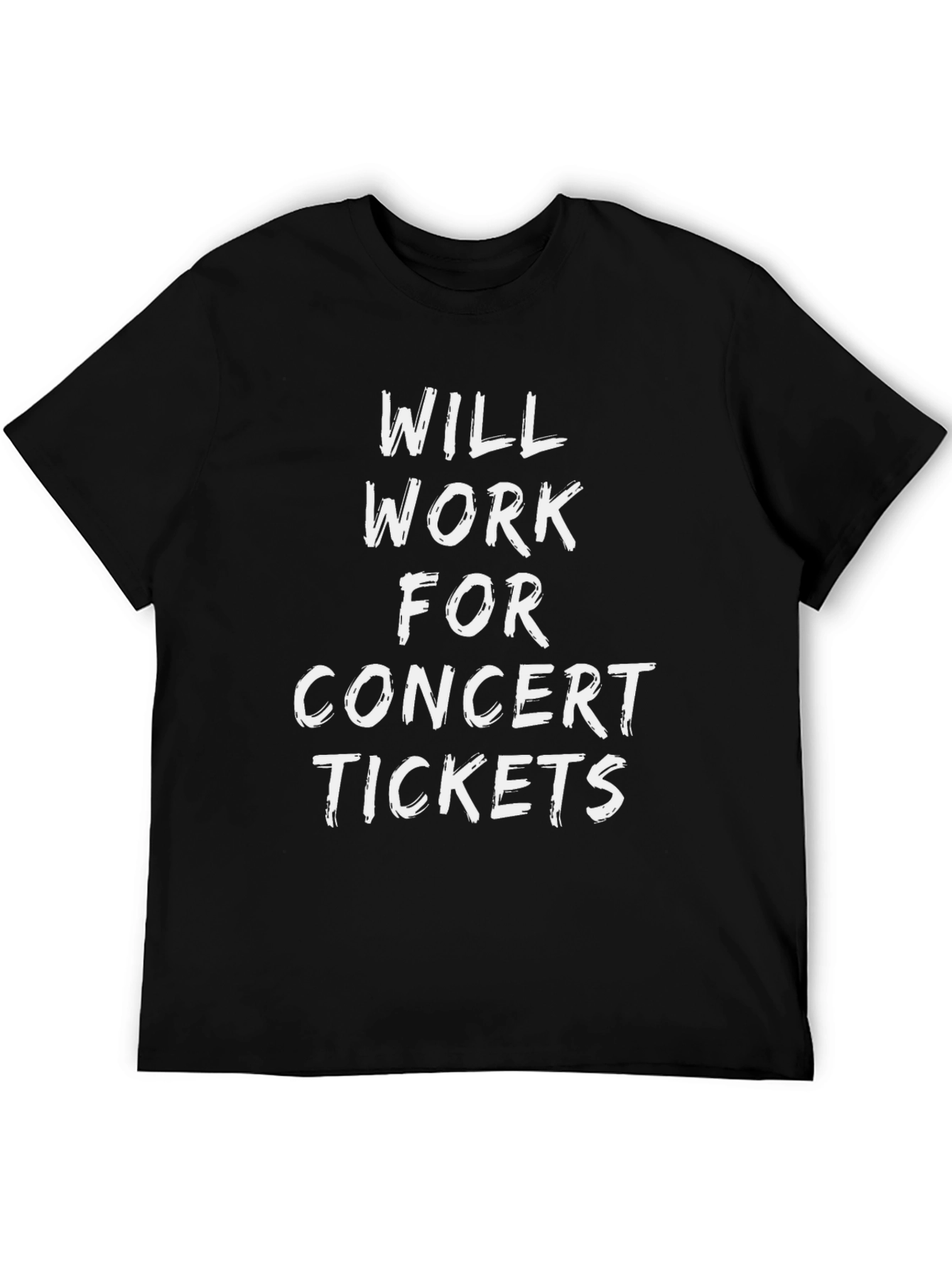 Black Will Work For Concert Tickets Graphic T-Shirt view 5