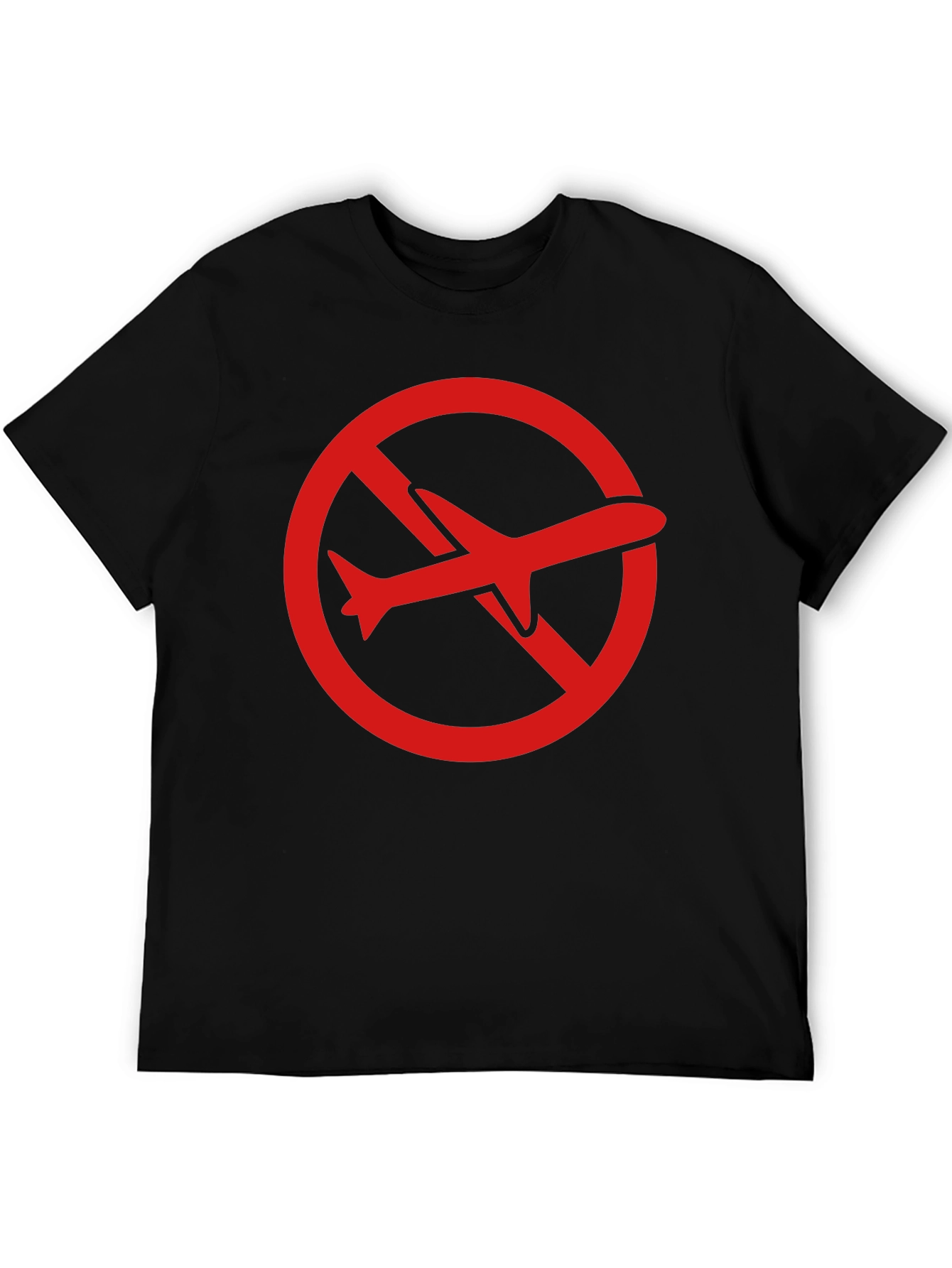 Black No Flights Graphic Tee - Black Cotton T-Shirt view 5