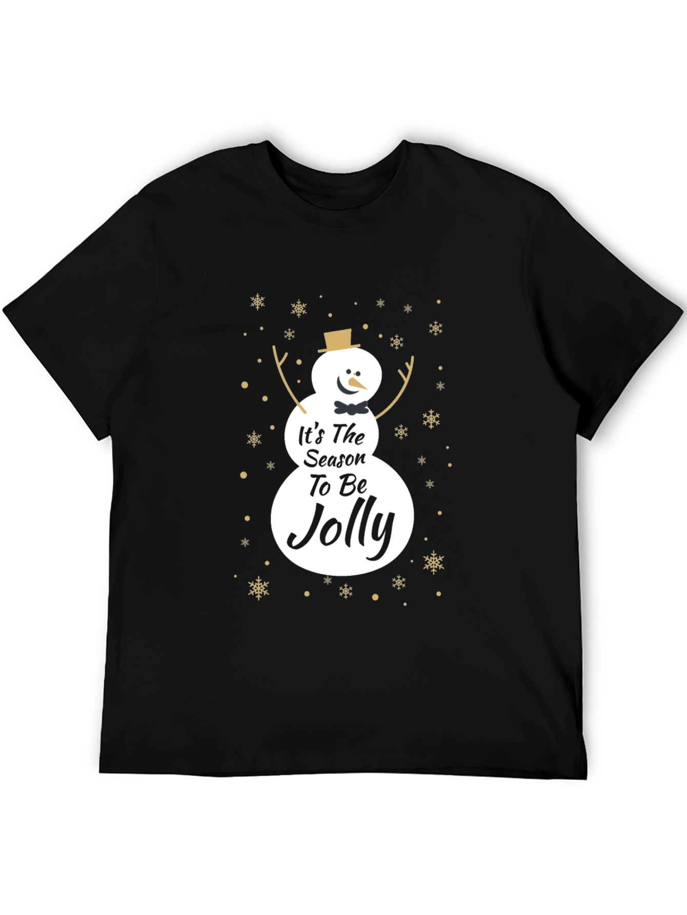 Black Festive Snowman Season T-Shirt view 5