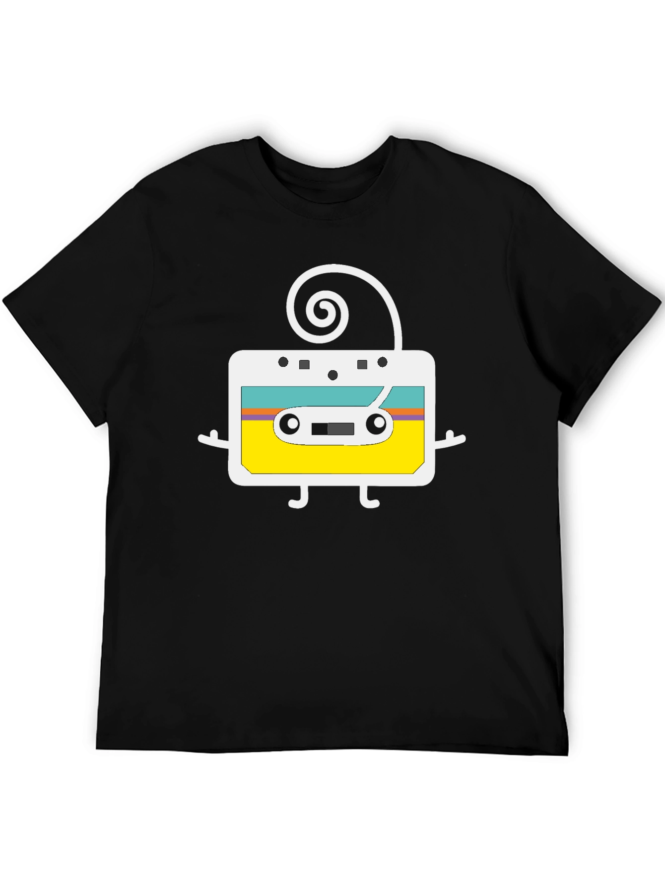 Black Retro Cassette Tape Graphic T-Shirt view 5