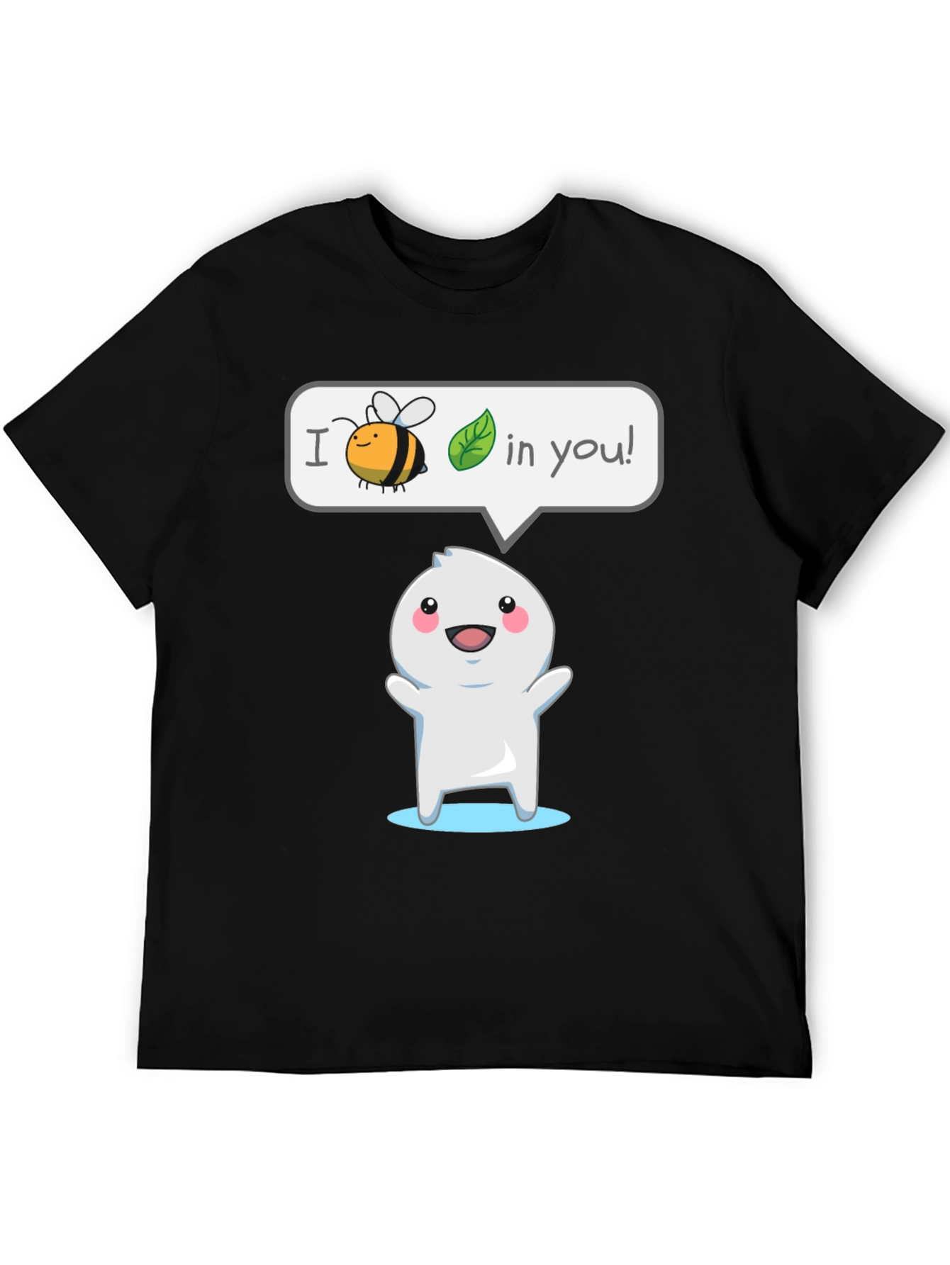 Black I Believe In You T-Shirt - Cute Cartoon Design view 5