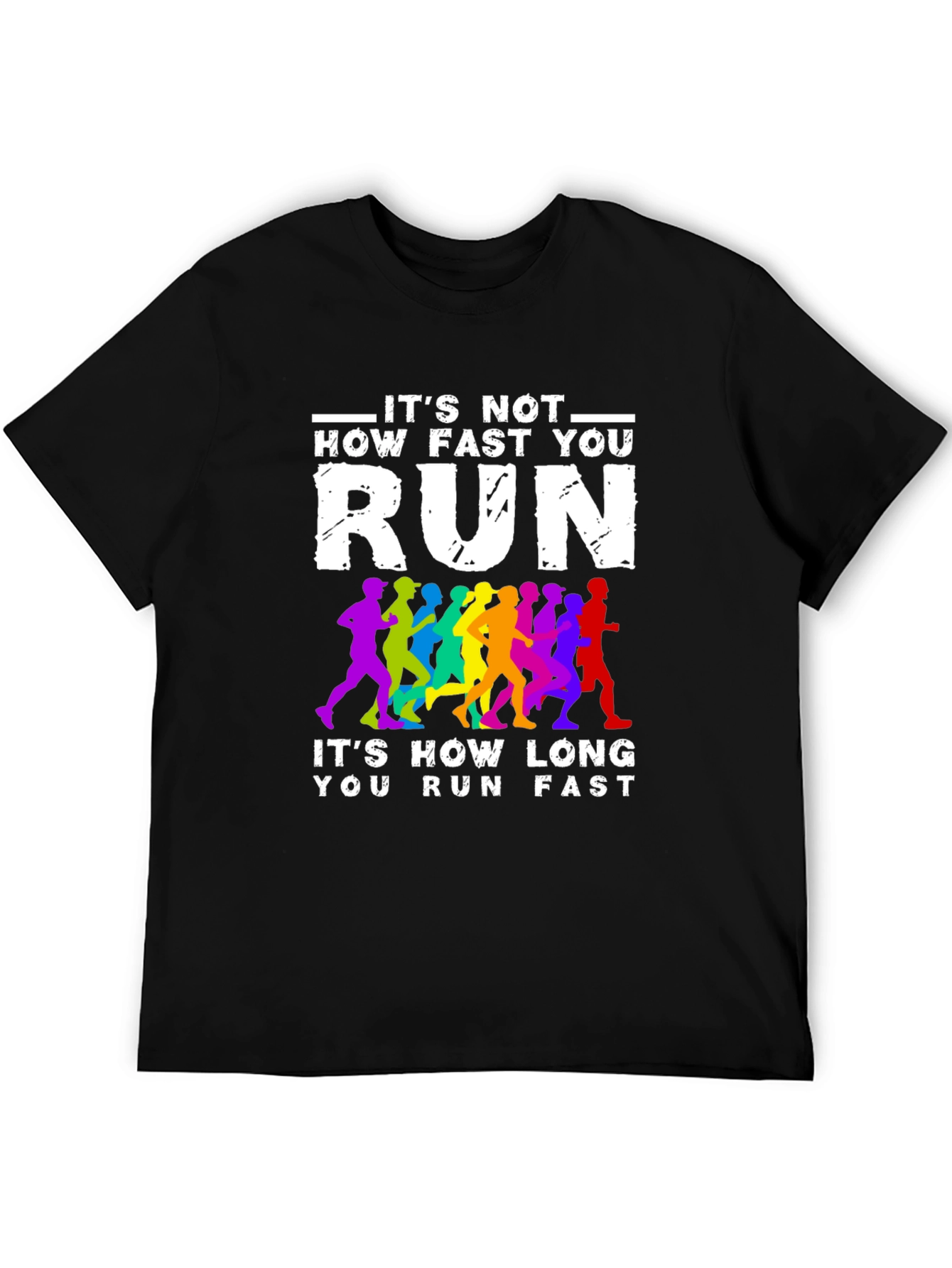 Black Running T-Shirt: It's Not How Fast You Run view 5