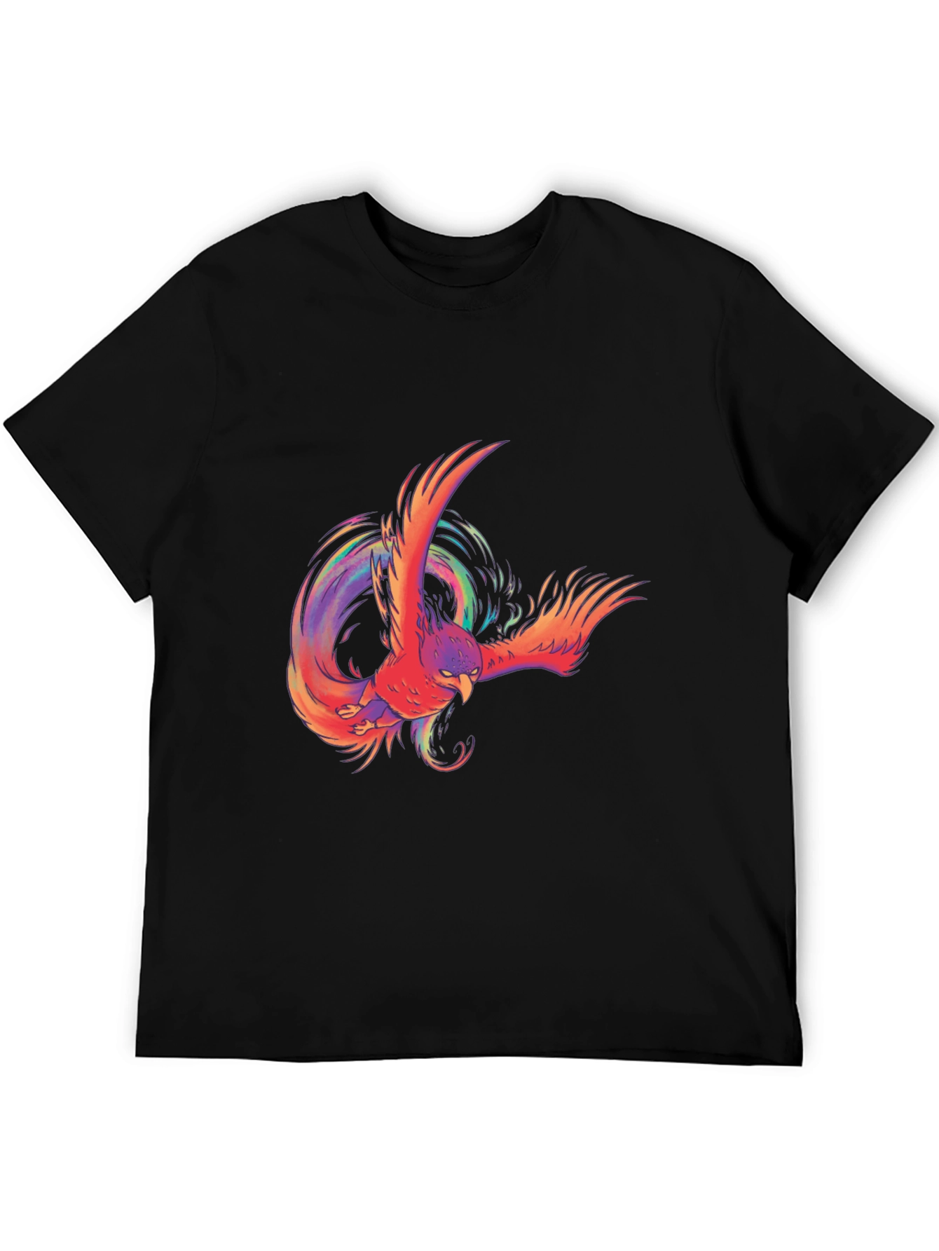 Black Phoenix Graphic Print Black T-Shirt view 5
