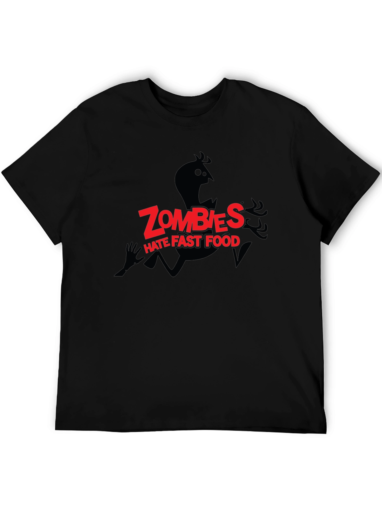 Black Zombies Hate Fast Food Graphic Tee view 5