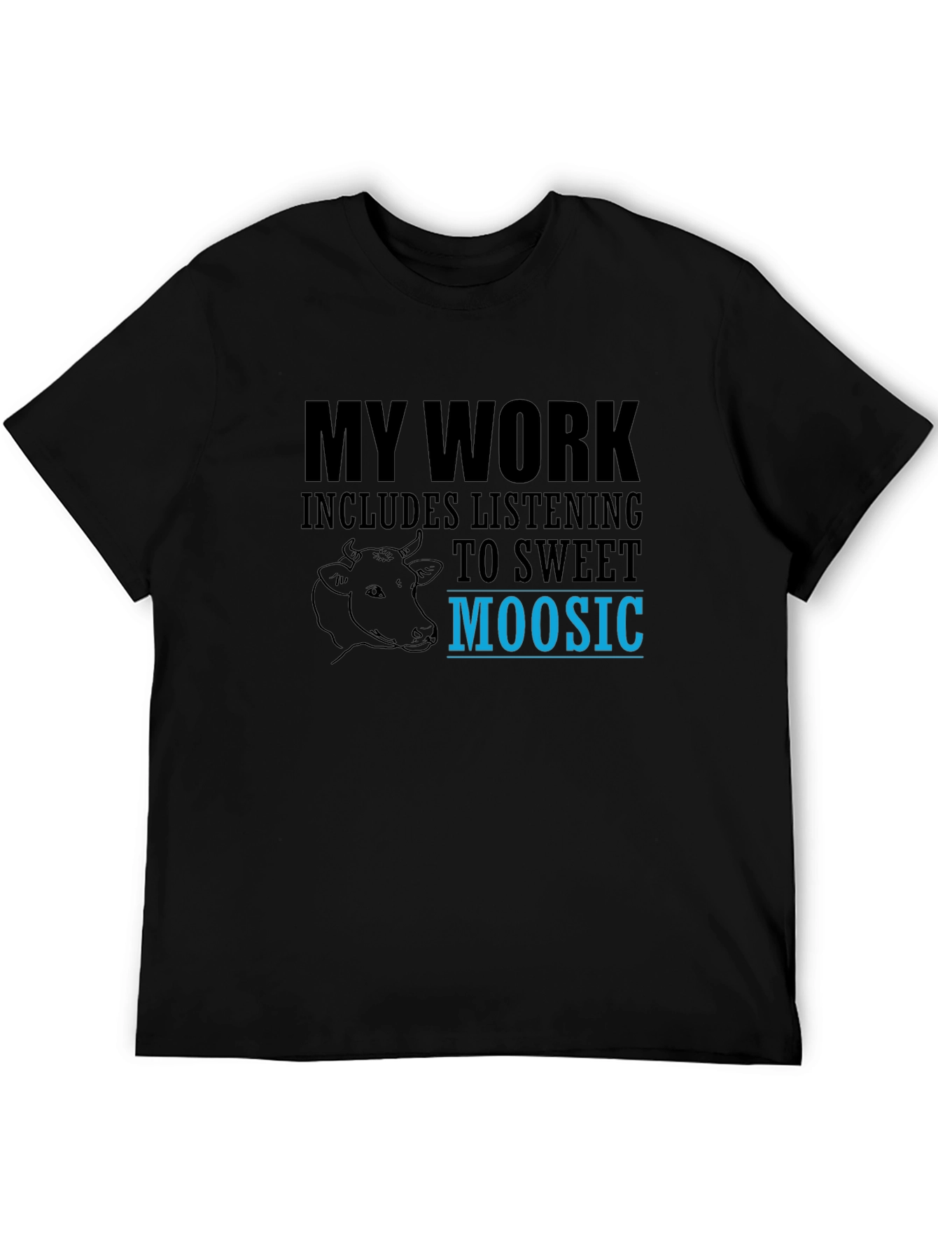 Black Sweet Moosic T-Shirt - Funny Cow Lover Tee view 5
