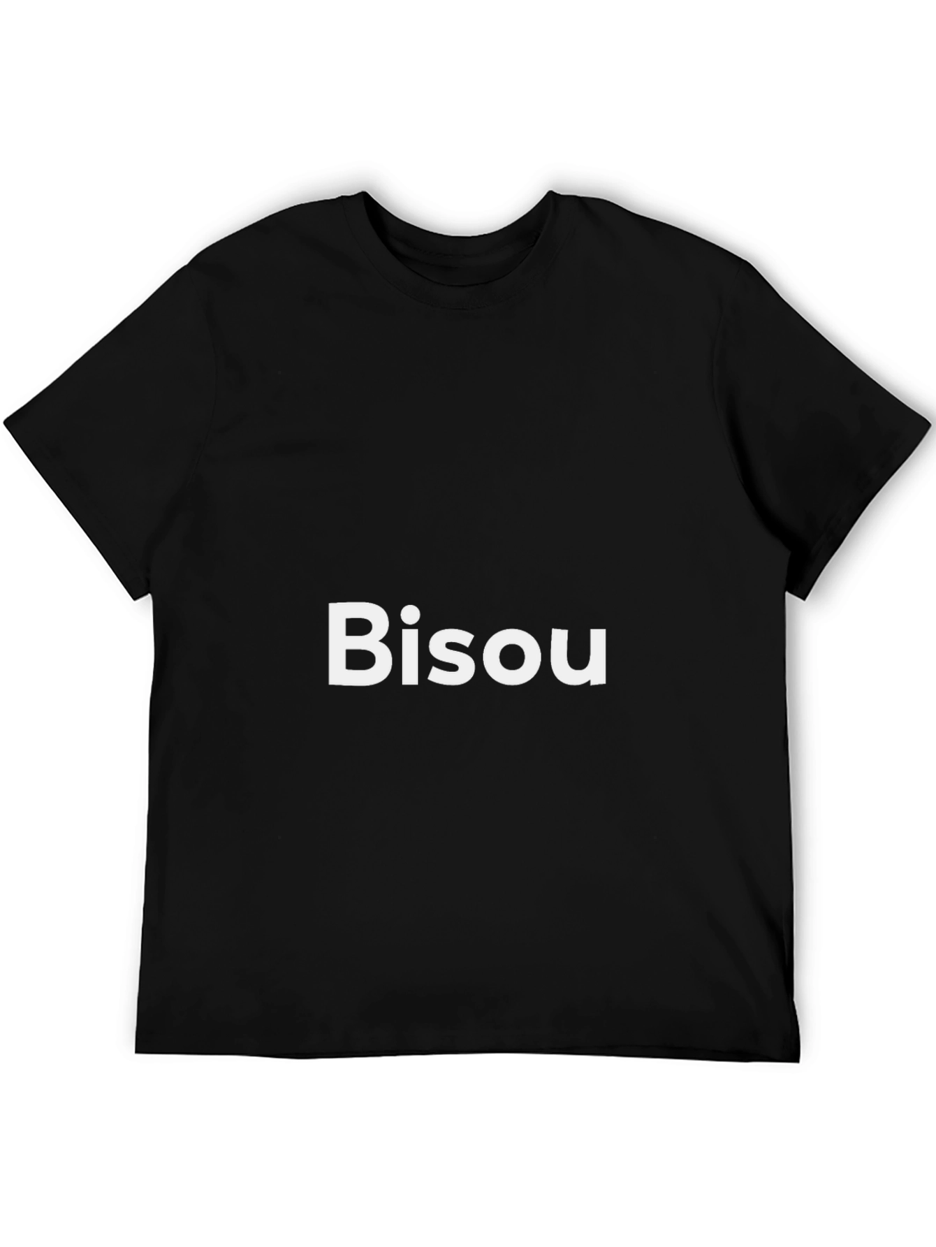 Black Bisou Graphic Tee - Stylish Black Cotton Blend T-Shirt view 5