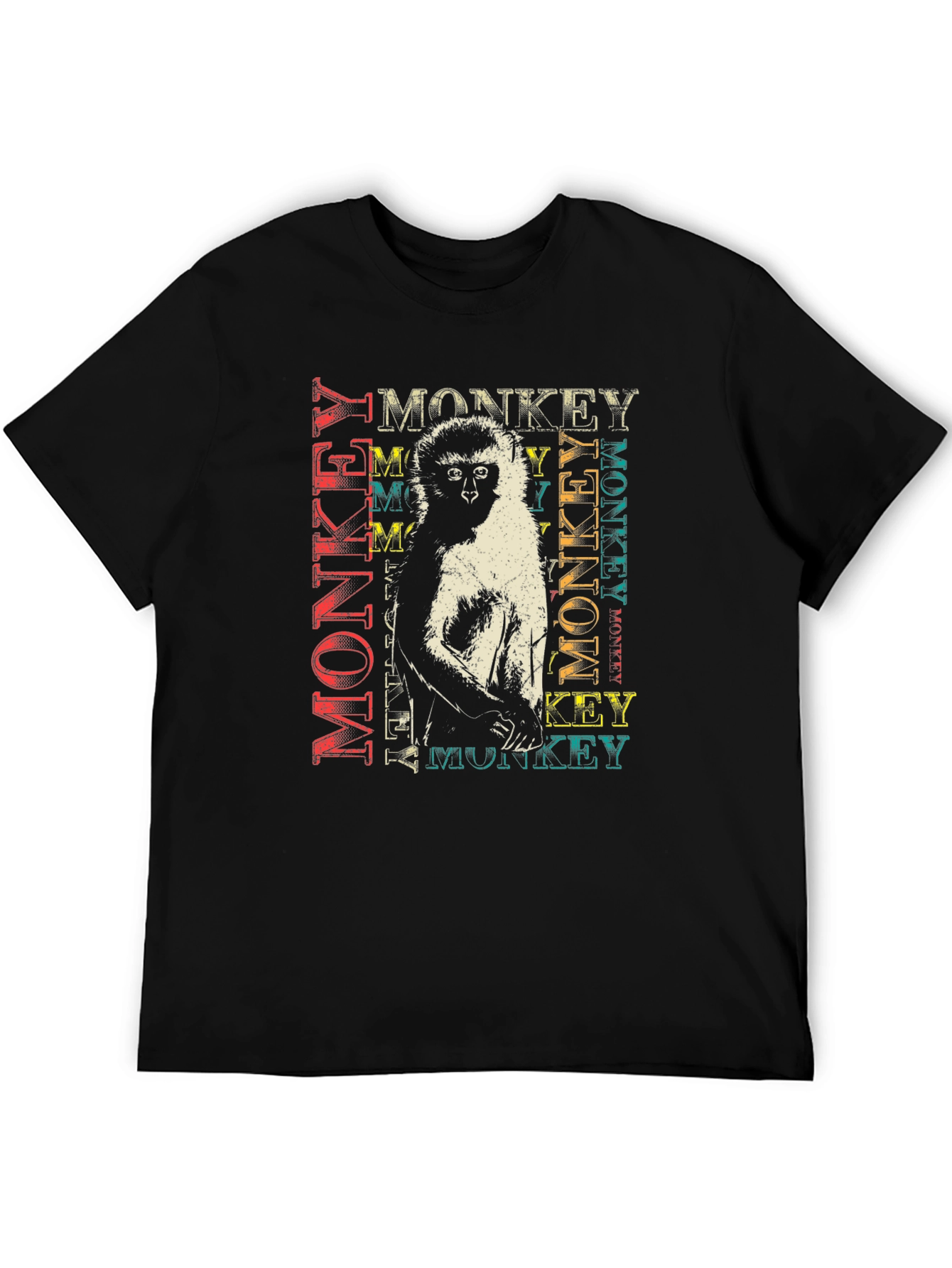 Black Monkey Graphic Print Black T-Shirt view 5