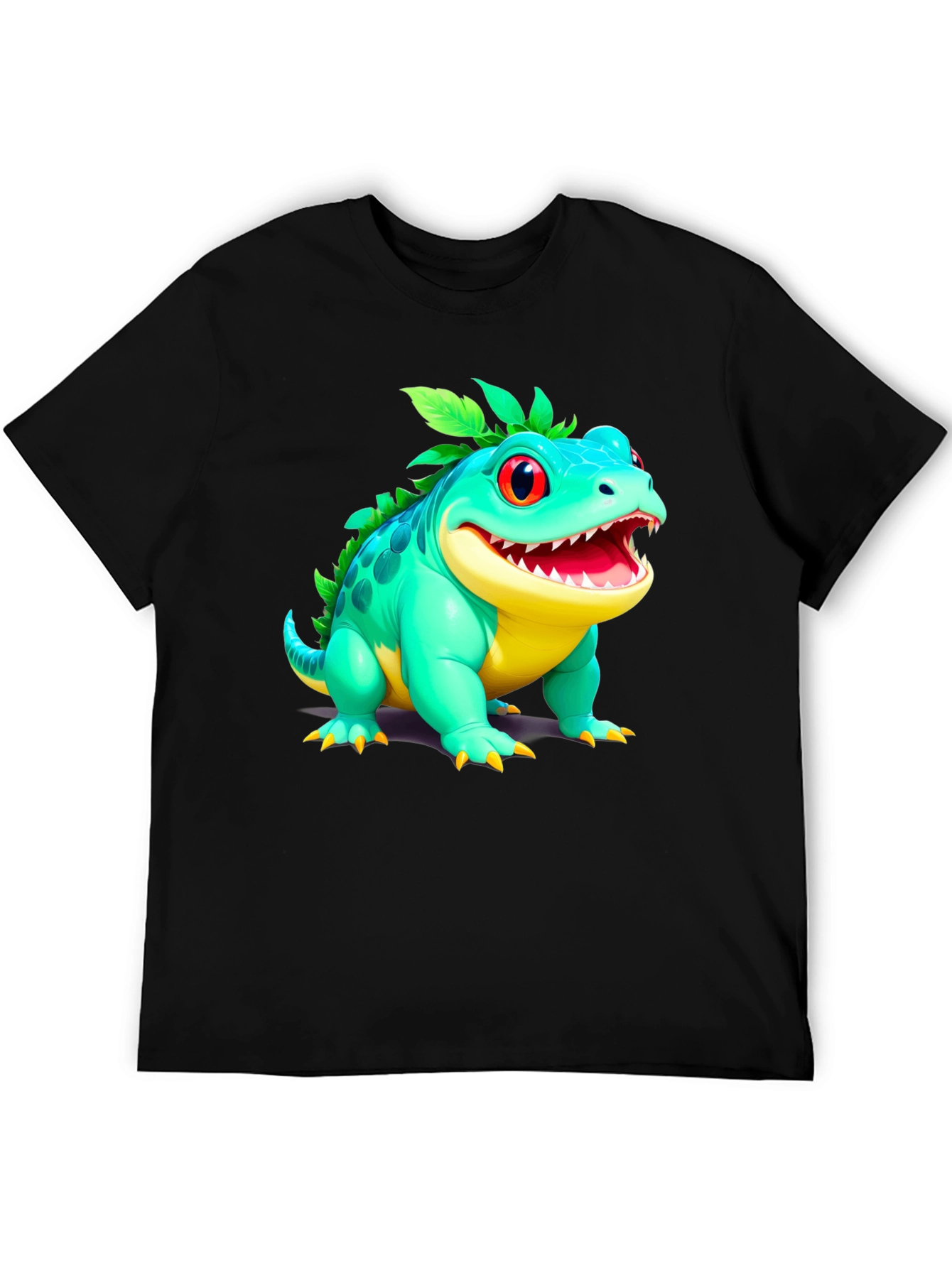 Black Cartoon Lizard Graphic Tee view 5