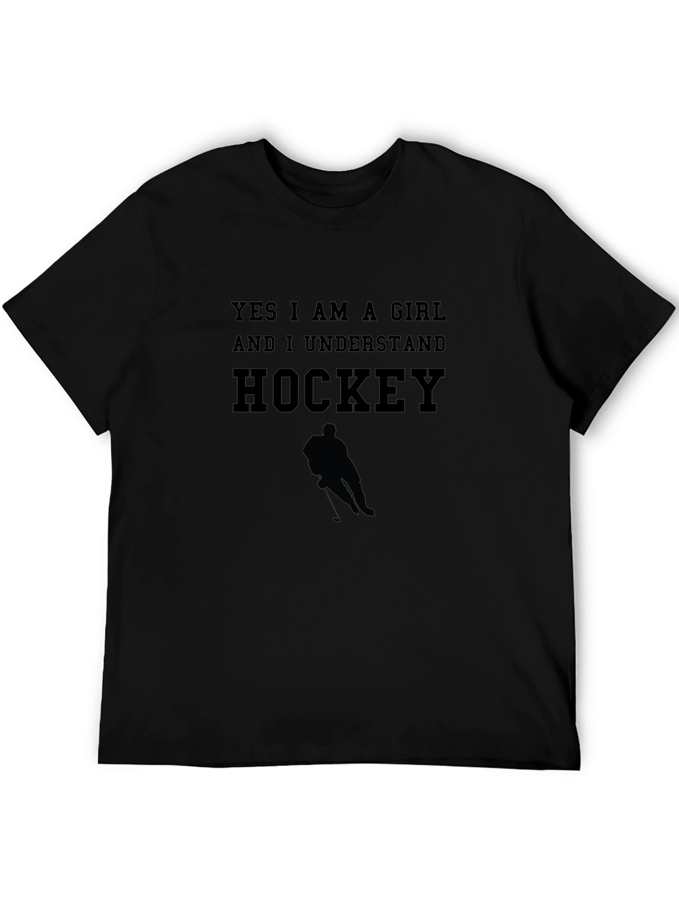 Black Yes I am A Girl And I Understand Hockey T-Shirt view 5
