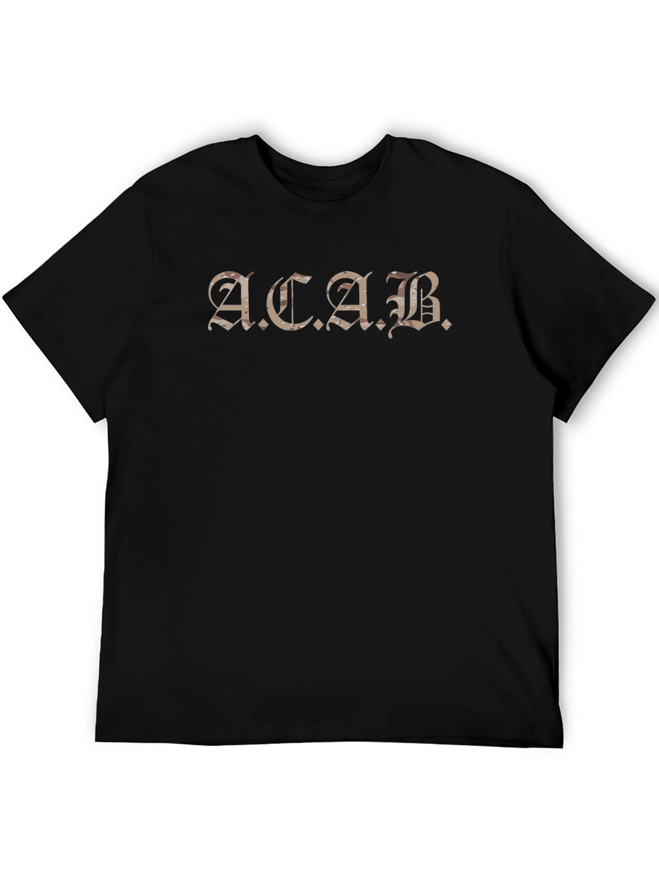 Black ACAB Graphic T-Shirt - Black Crew Neck Tee view 5