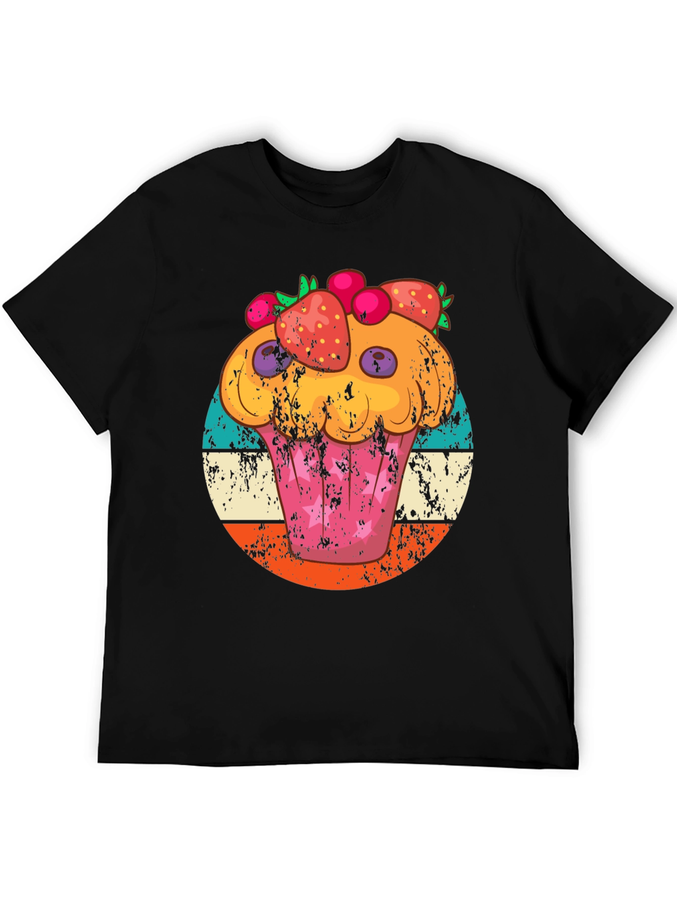Black Cupcake Graphic Tee Retro Style view 5