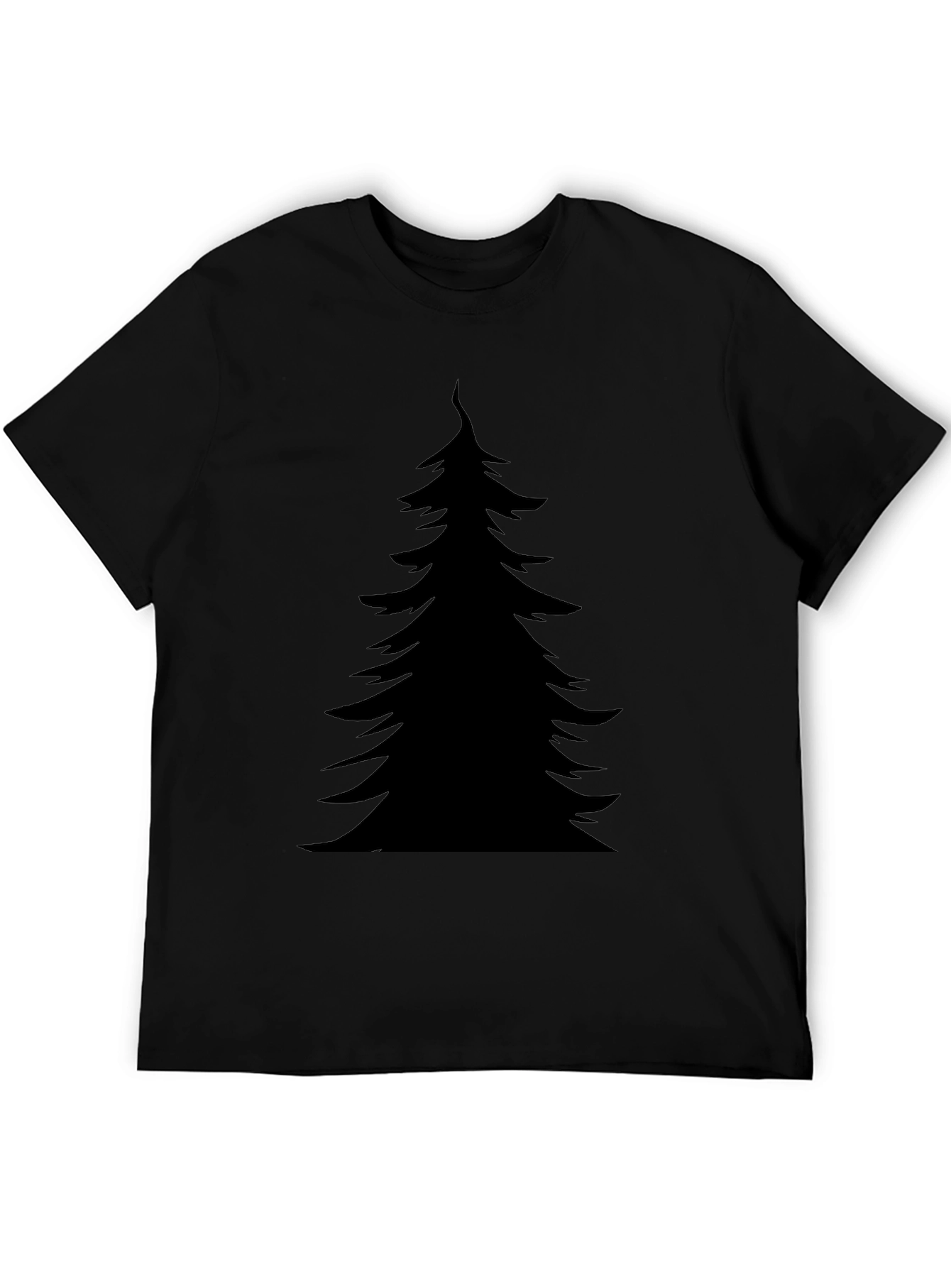 Black Black Christmas Tree Graphic Tee - Holiday Style view 5