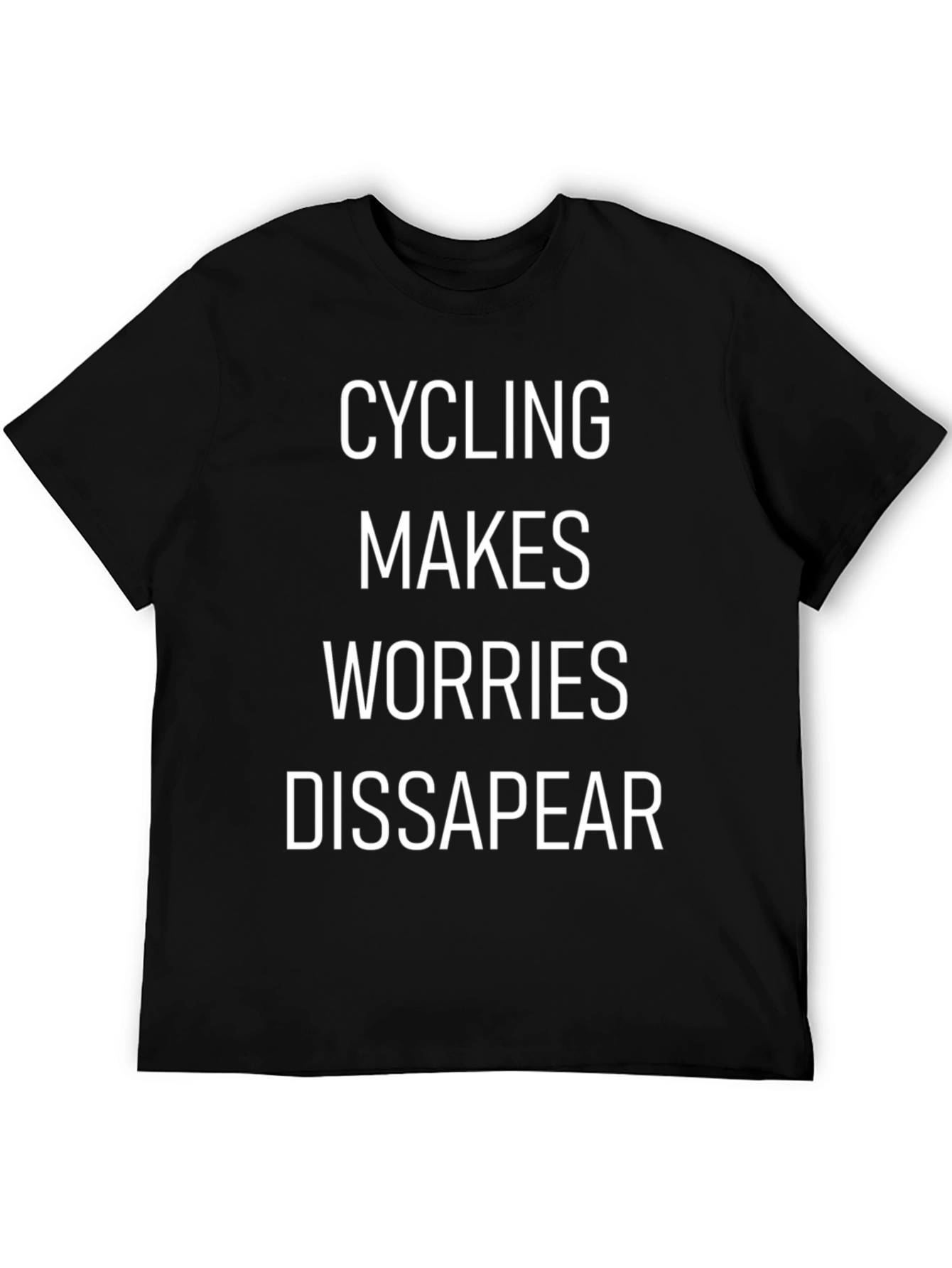 Black Cycling Makes Worries Disappear T-Shirt view 5