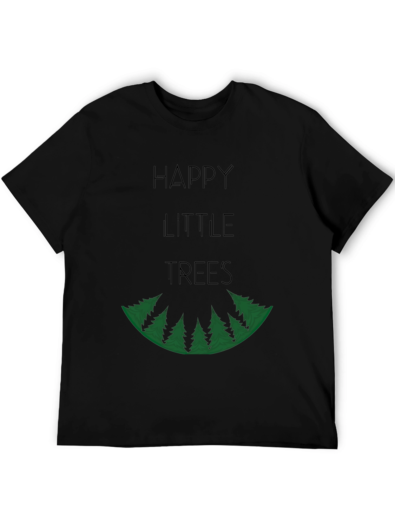Black Happy Little Trees Graphic T-Shirt - Unisex view 5