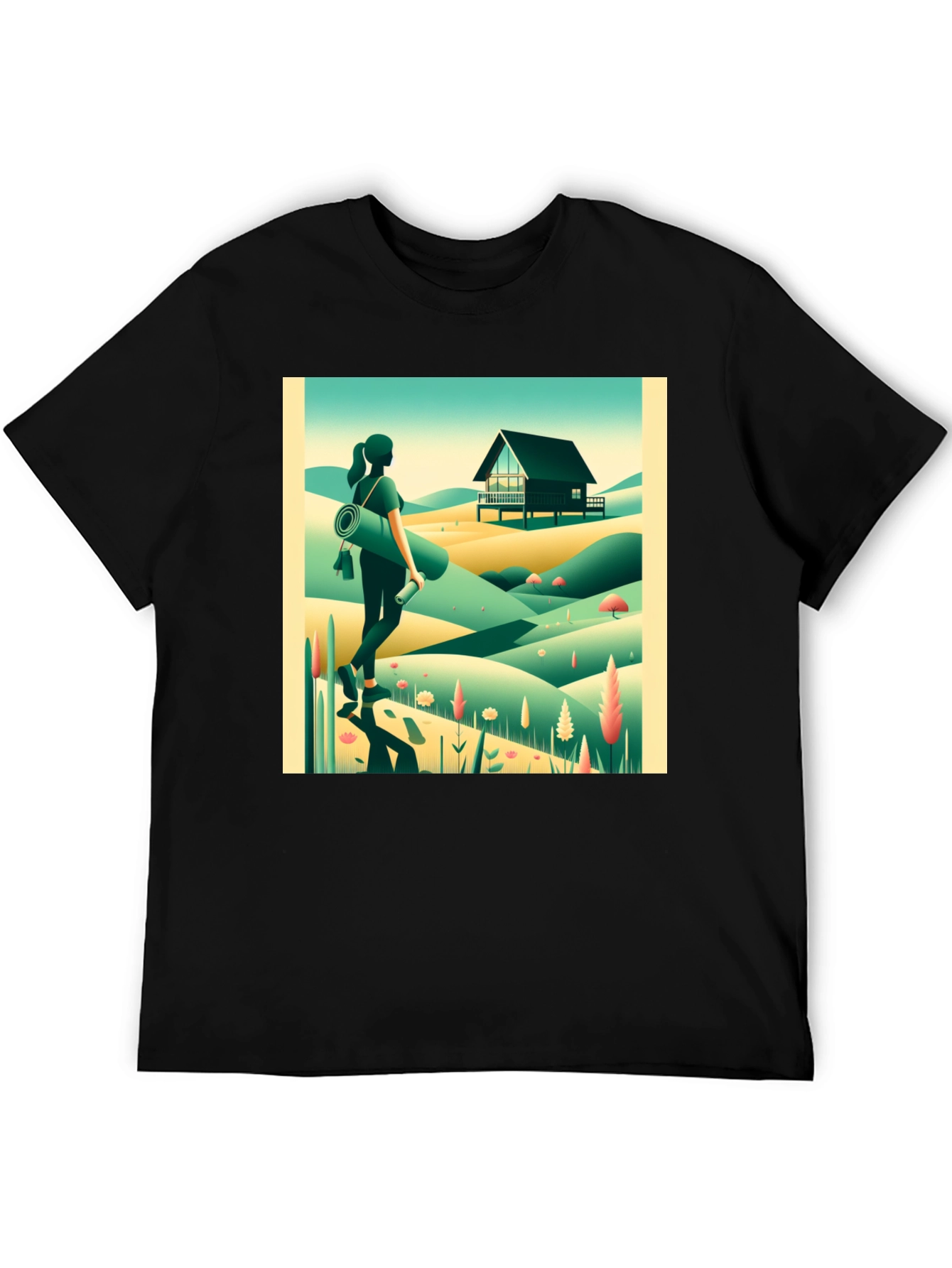 Black Nature Retreat Graphic Tee - Relaxed Comfort view 5