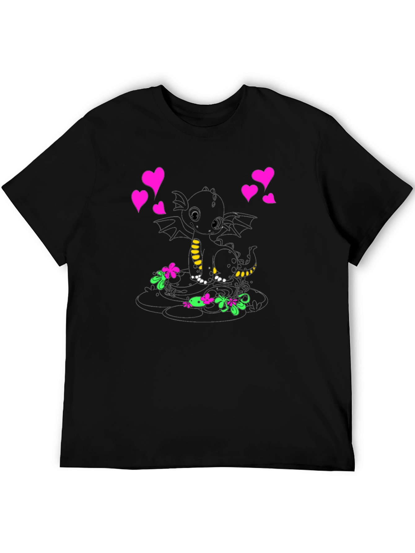 Black Dragon Love T-Shirt - Black view 5