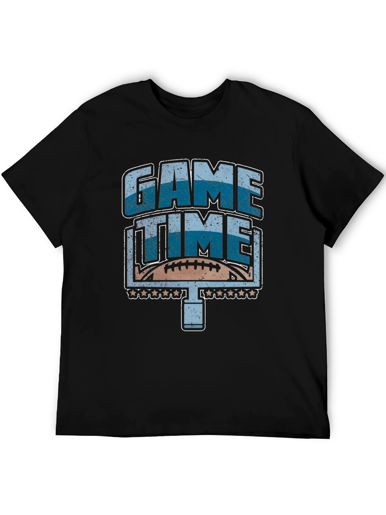 Black Game Time Football Graphic T-Shirt view 5