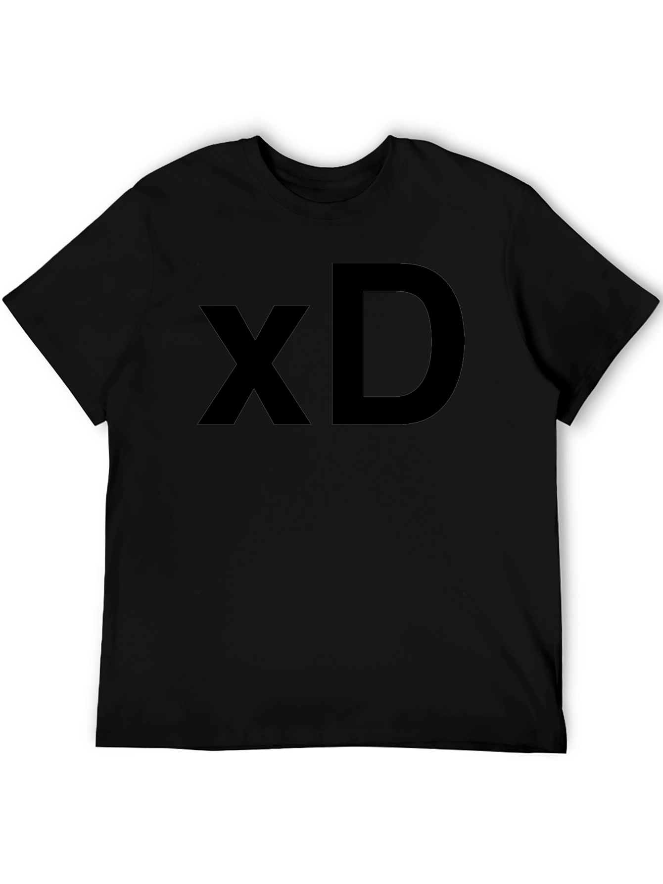 Black XD Graphic Tee - Classic Black Cotton T-Shirt view 5