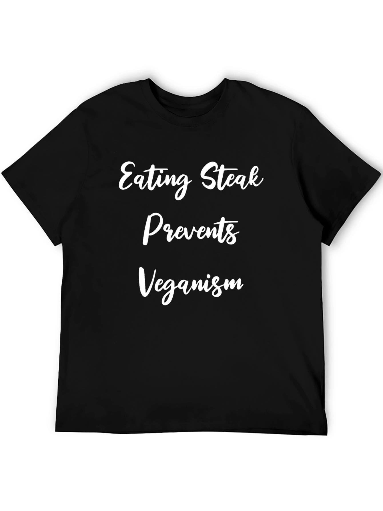 Black Eating Steak Prevents Veganism T-Shirt view 5