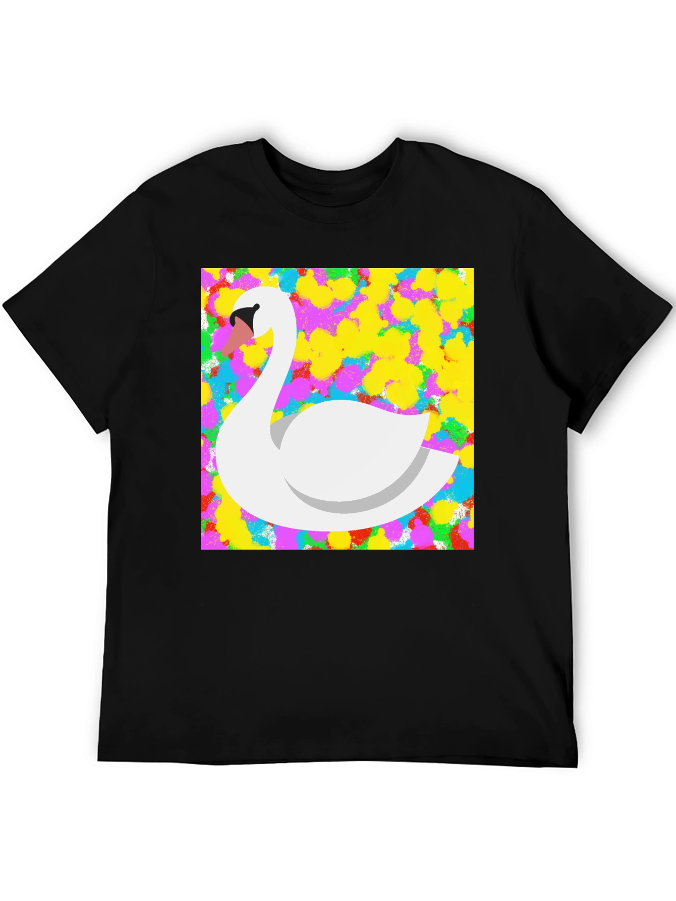 Black Swan Art Graphic Tee - Stylish Unisex Black T-Shirt view 5
