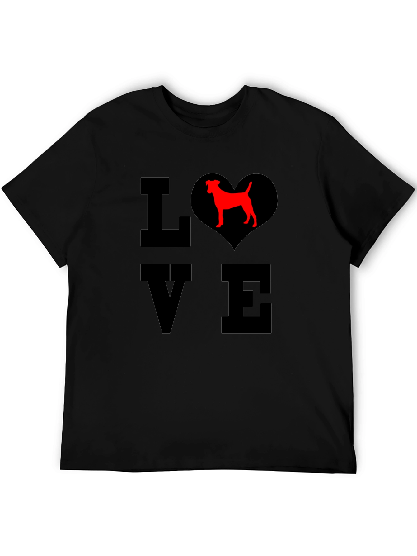 Black Love Dog T-Shirt - Heart Pet Graphic Tee view 5