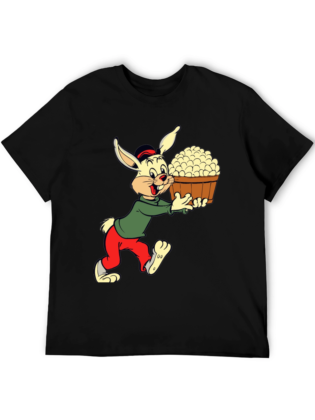Black Cartoon Rabbit T-Shirt view 5