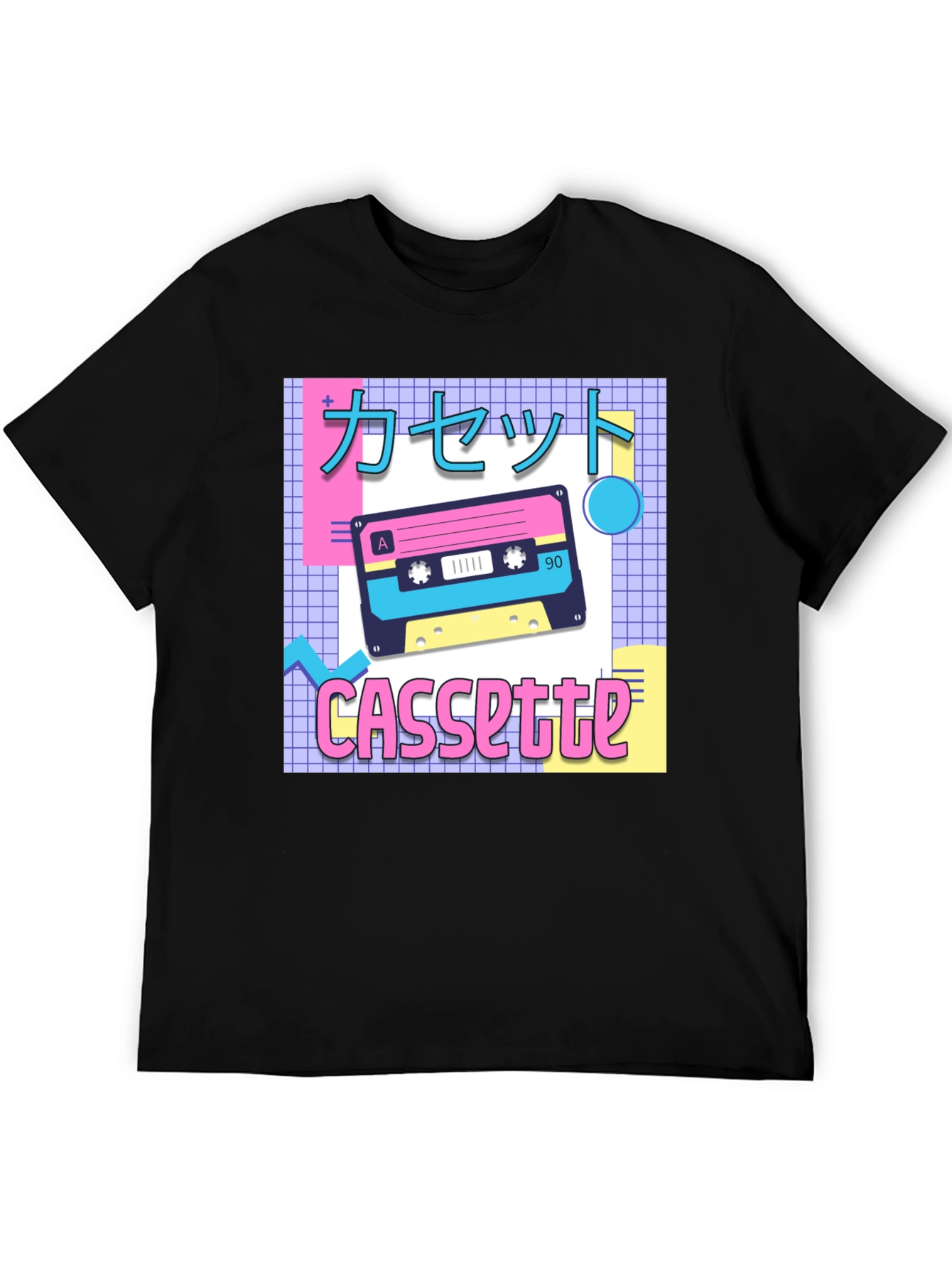 Black Retro Cassette Tape T-Shirt - 90s Aesthetic view 5