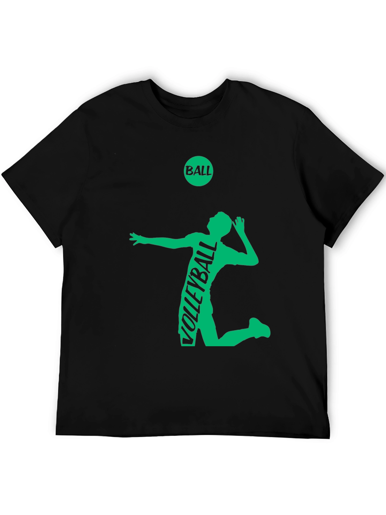 Black Volleyball Player Graphic Tee - Black Cotton view 5