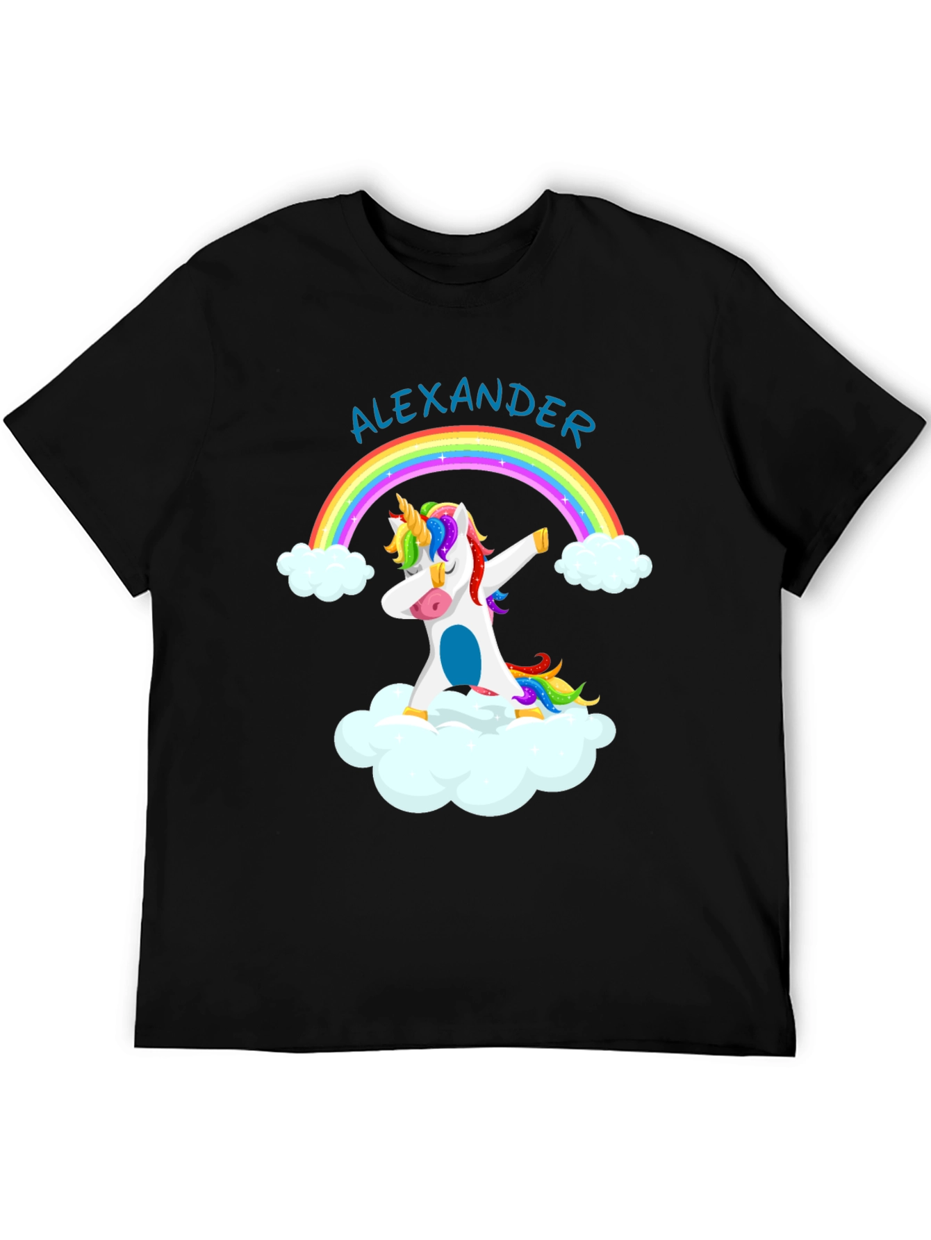 Black Dabbing Unicorn T-Shirt - Personalized Alexander Tee view 5