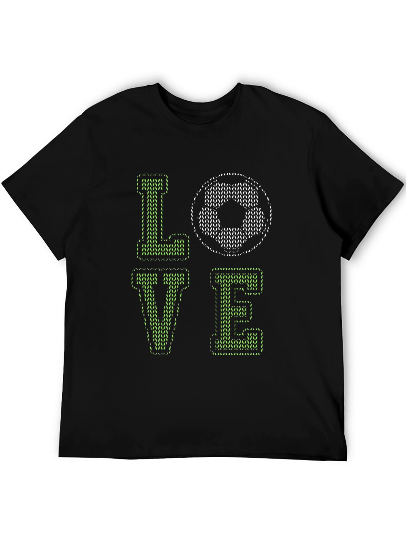 Black Love Soccer Graphic Black T-Shirt view 5
