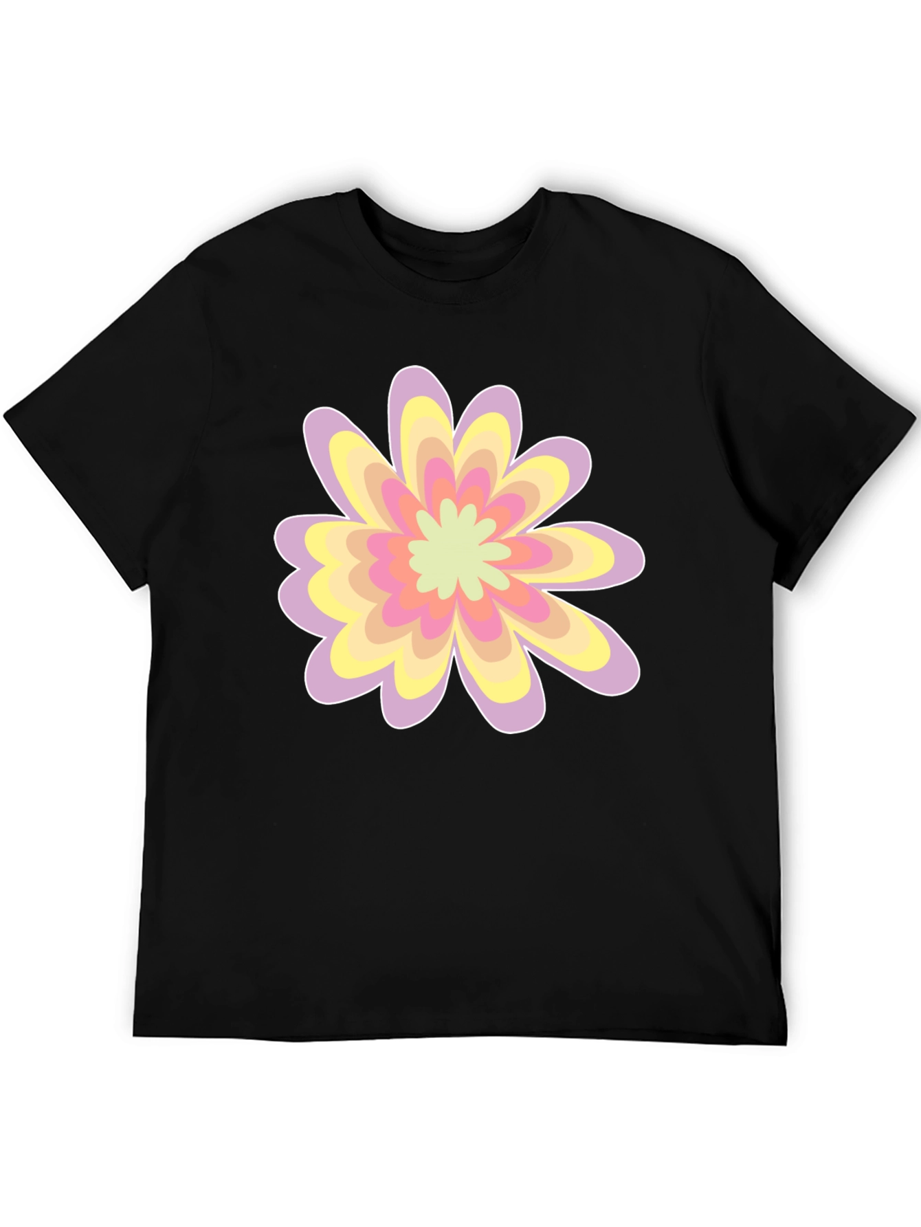 Black Floral Graphic Tee - Black Cotton Blend view 5